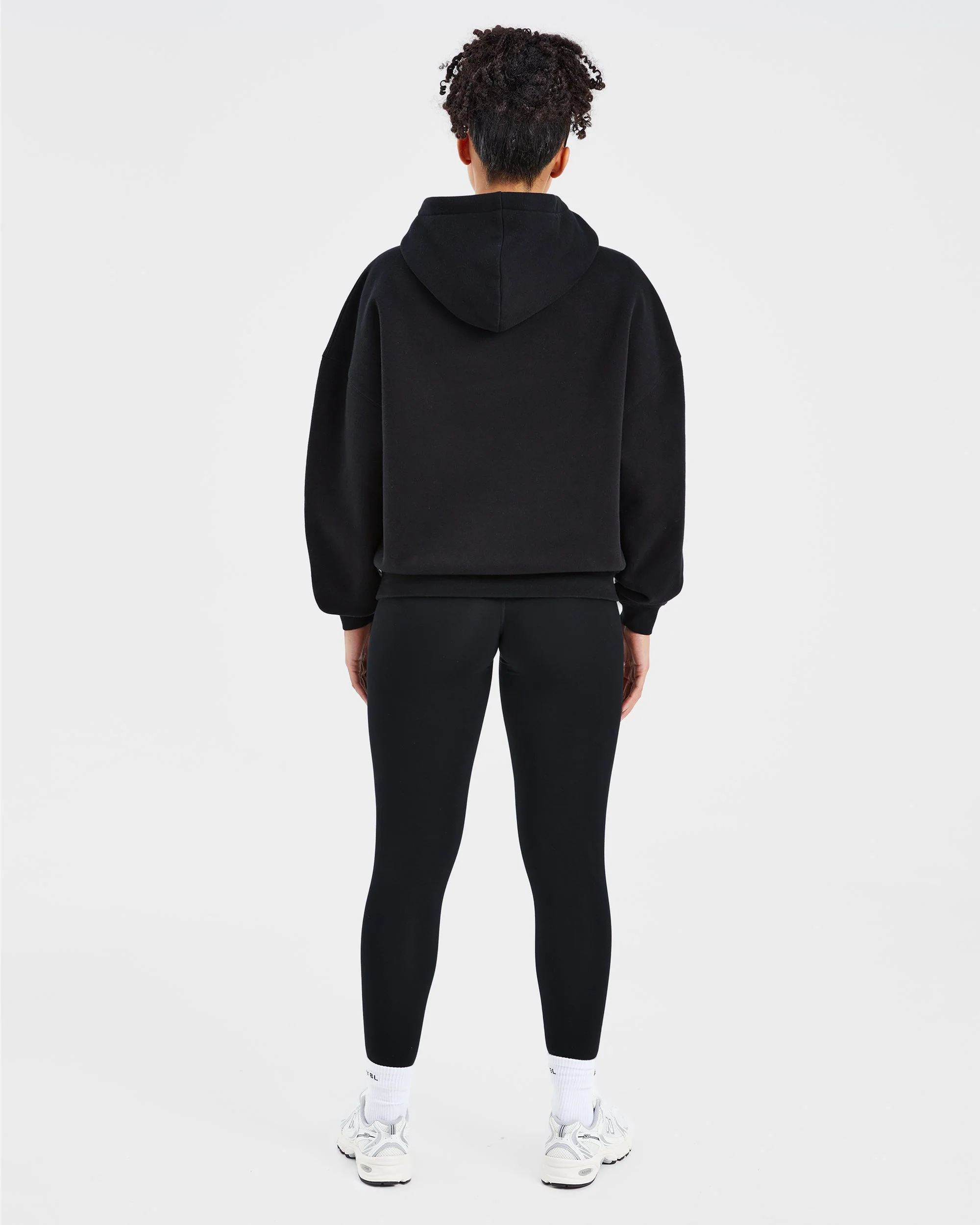 Sport Outline Oversized Hoodie - Black - Image 4