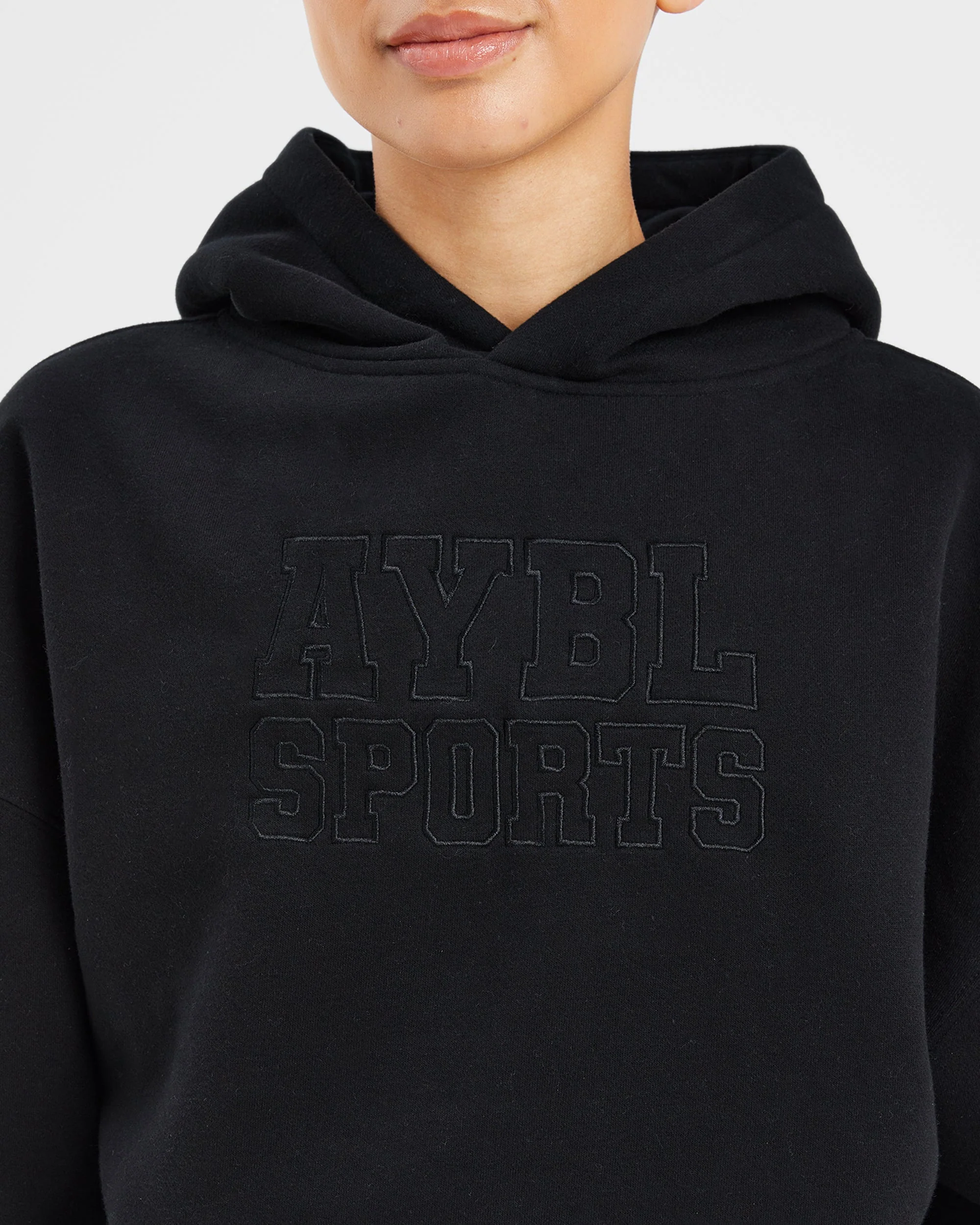 Sport Outline Oversized Hoodie - Black - Image 5