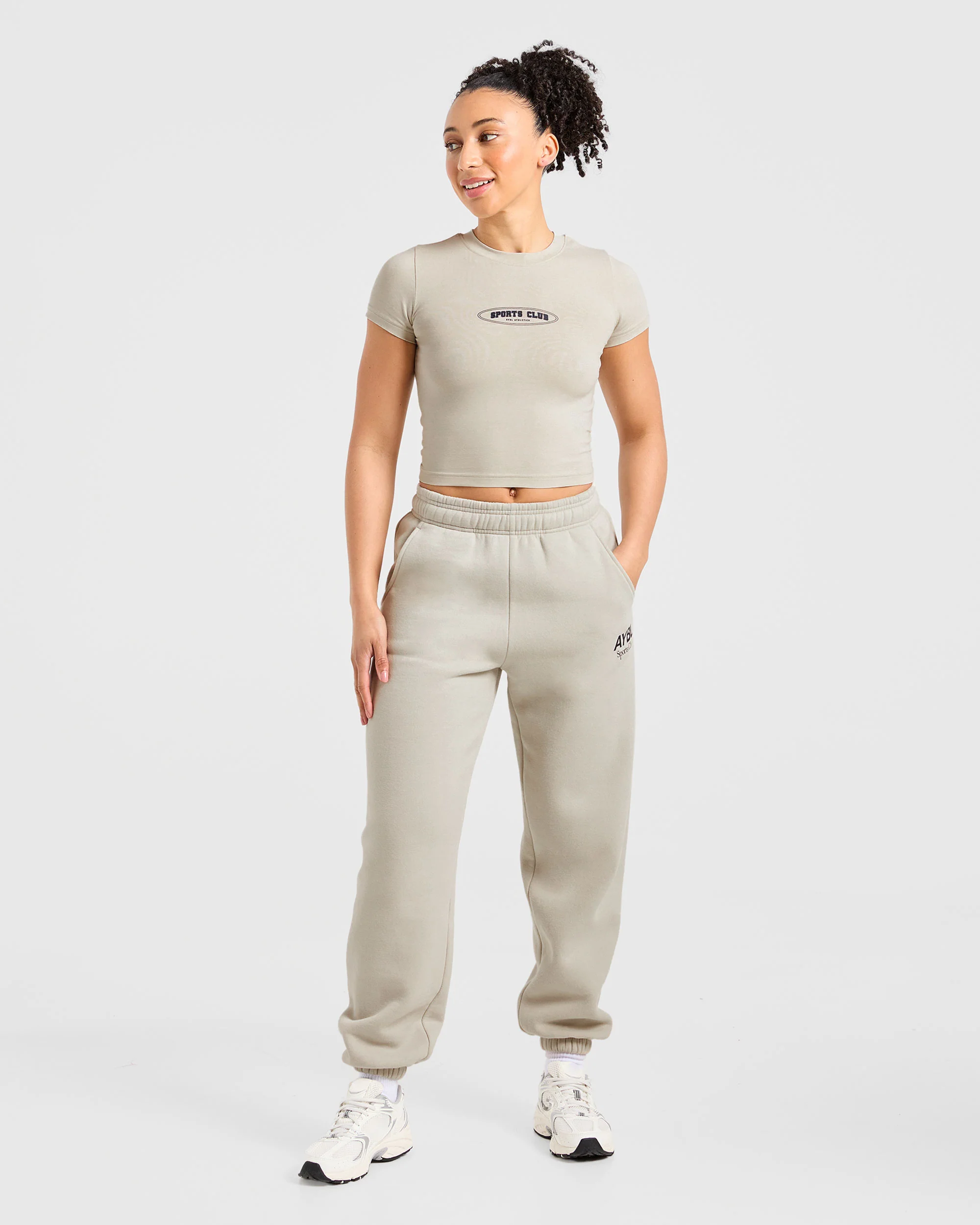 Sports Club Baby Tee - Beige/Navy - Image 11