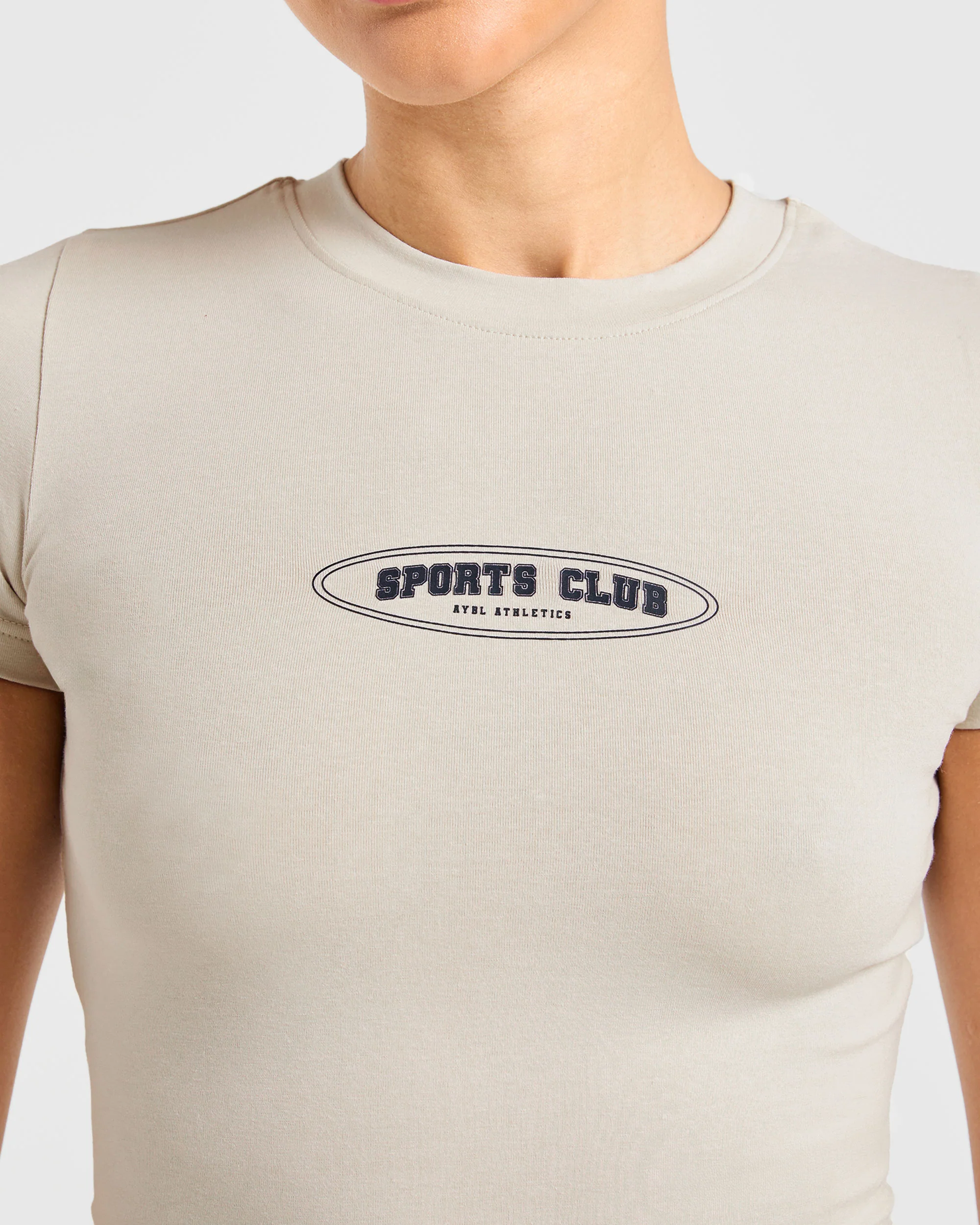 Sports Club Baby Tee - Beige/Navy - Image 13