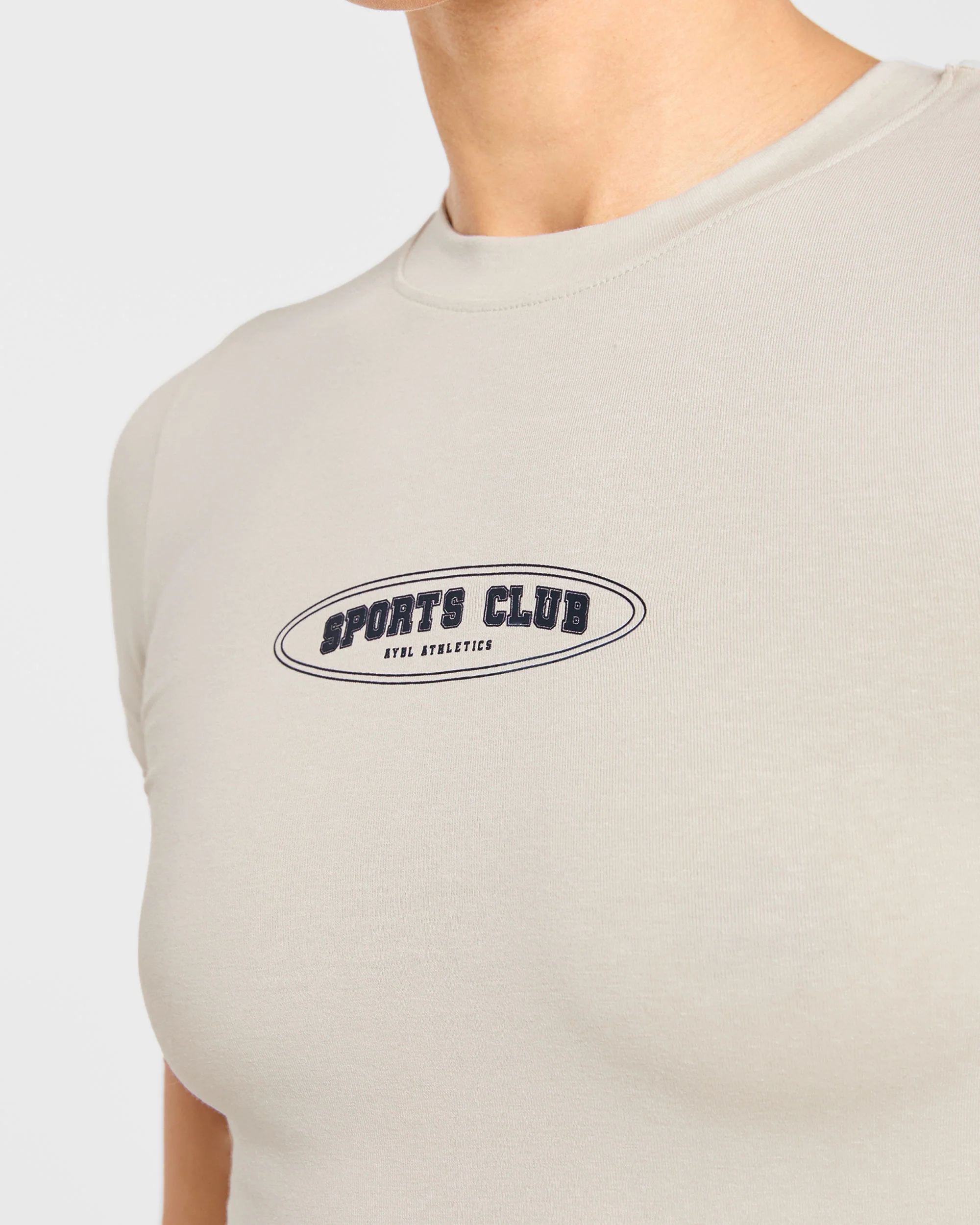 Sports Club Baby Tee - Beige/Navy - Image 14