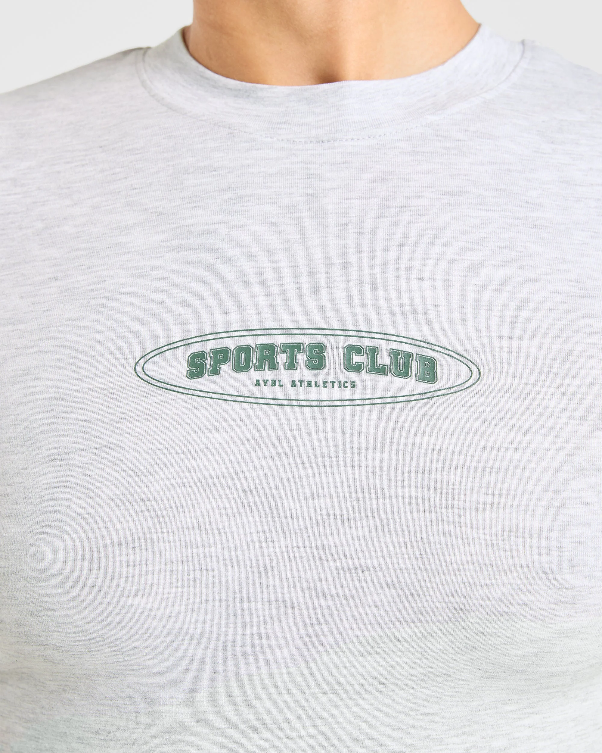 Sports Club Baby Tee - Heather Grey/Green - Image 5
