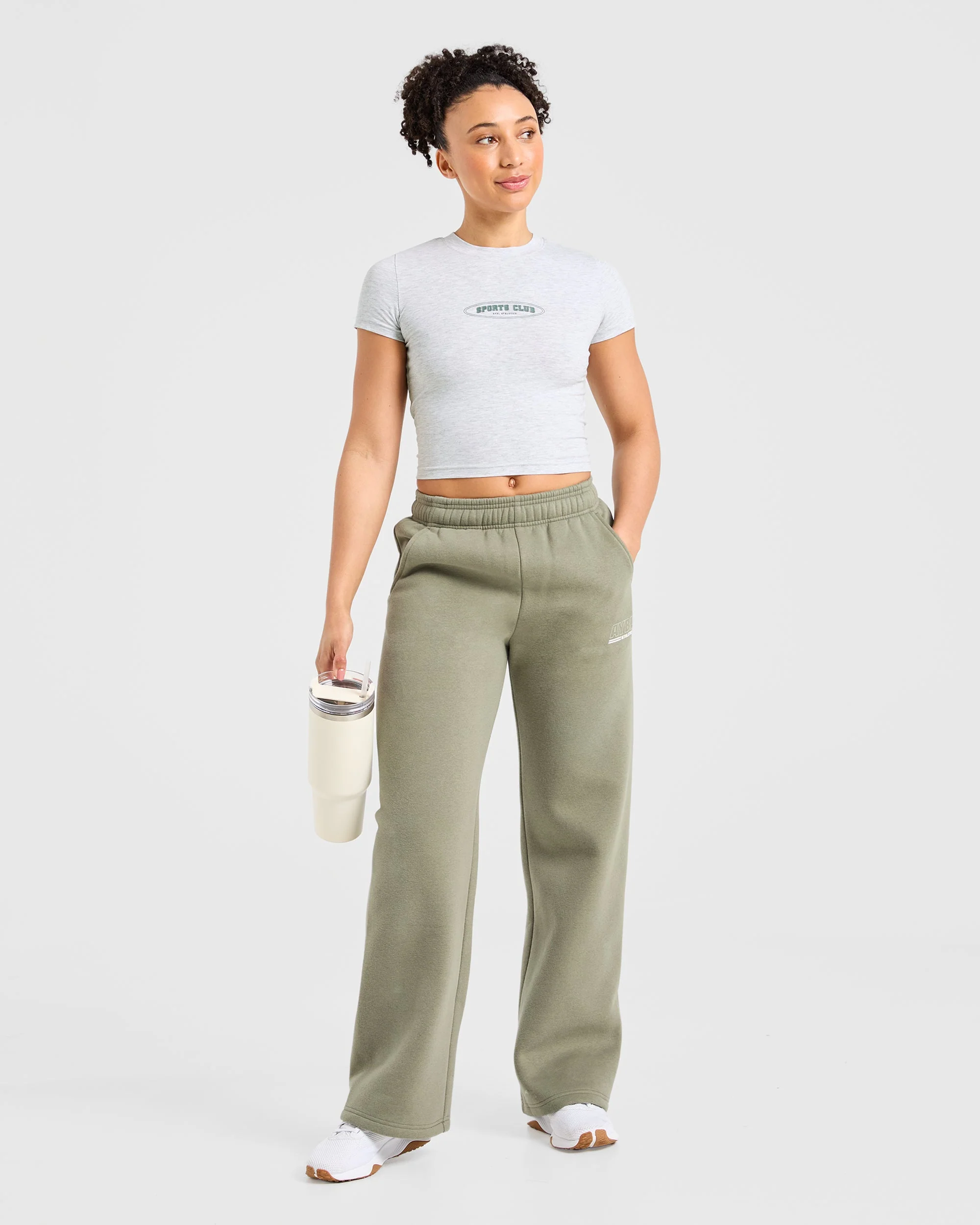 Sports Club Baby Tee - Heather Grey/Green - Image 8