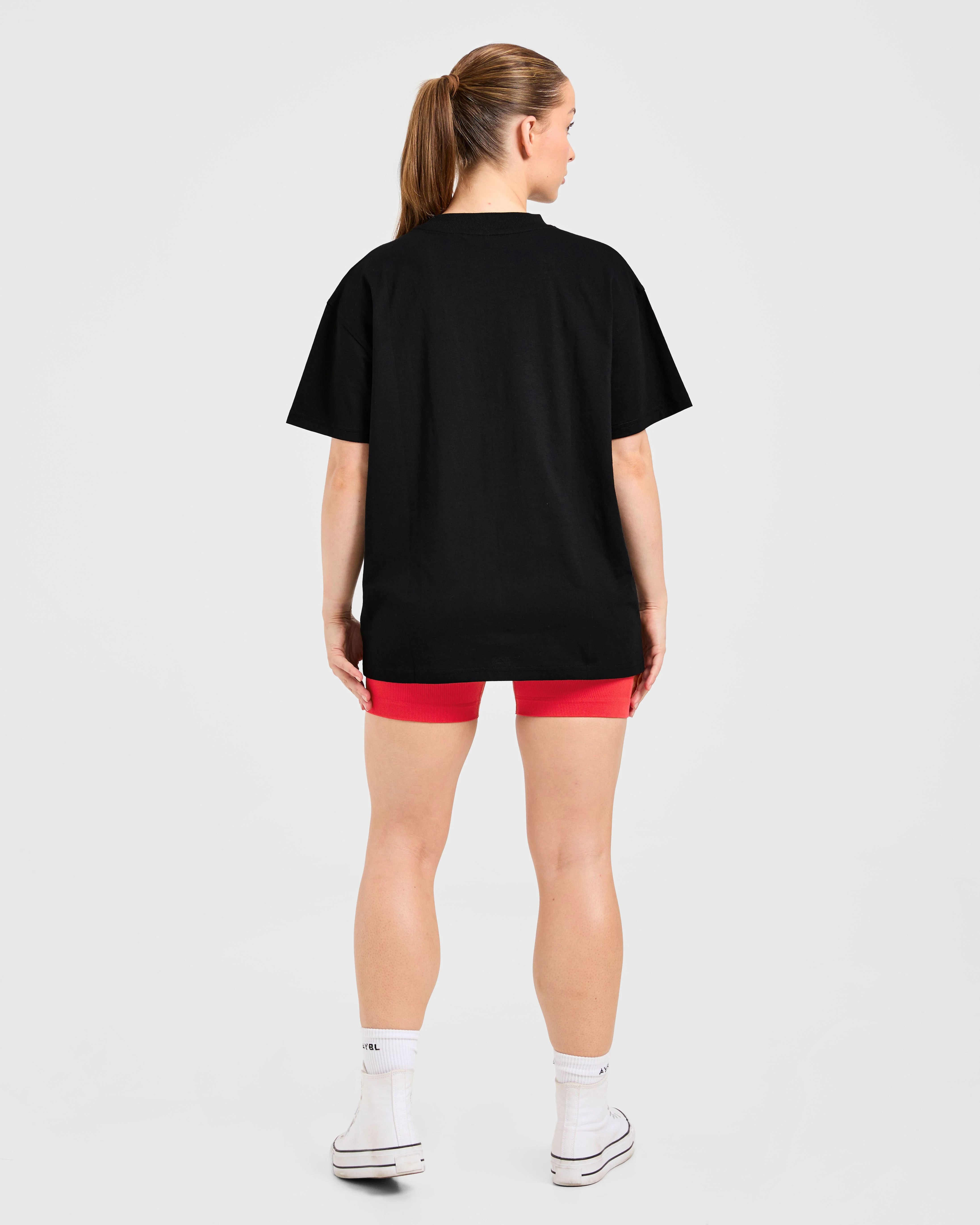 Sports Club Gothic Oversized T Shirt - Black/Red - Image 4