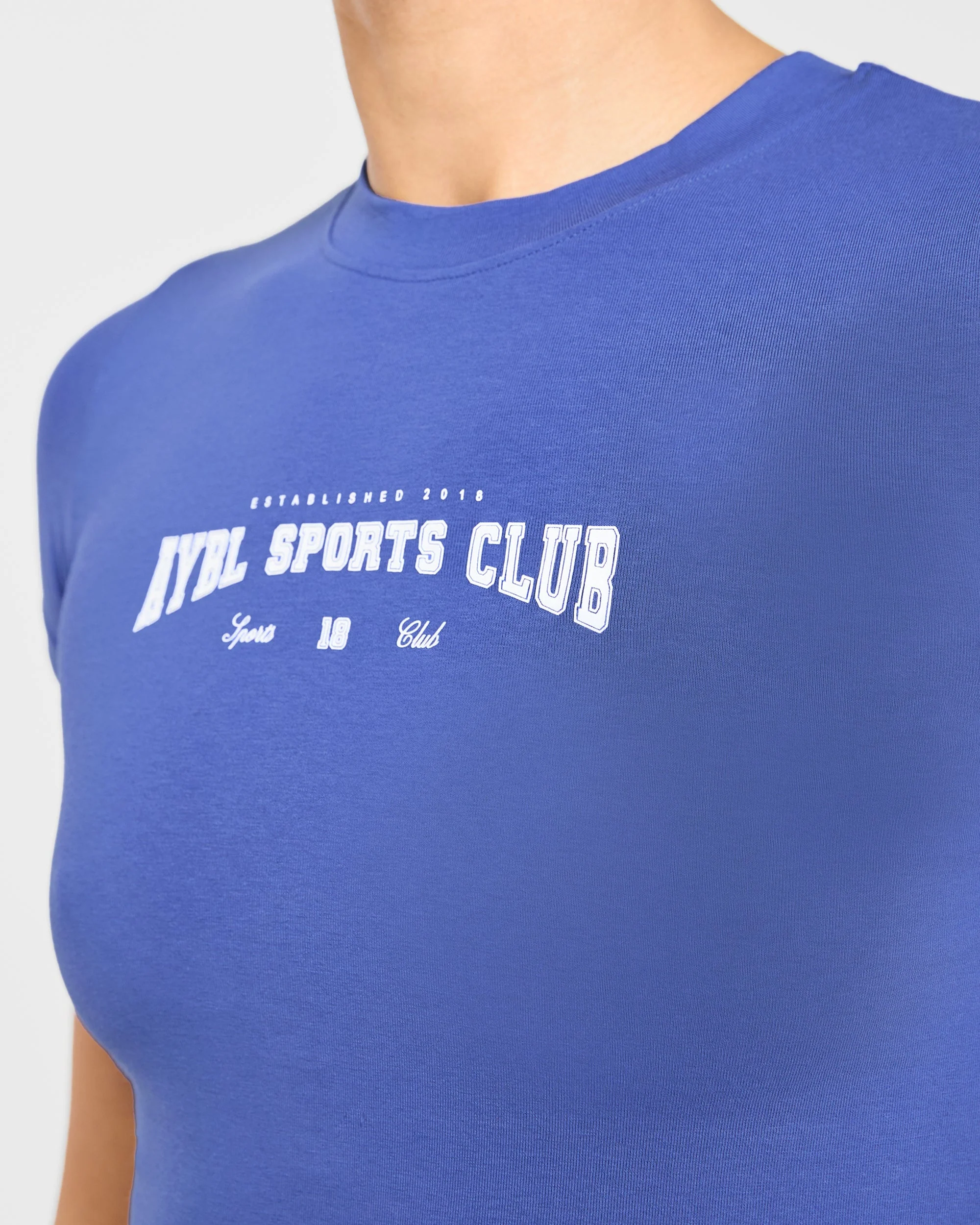 Sports Club Varsity Baby Tee - Cobalt - Image 6