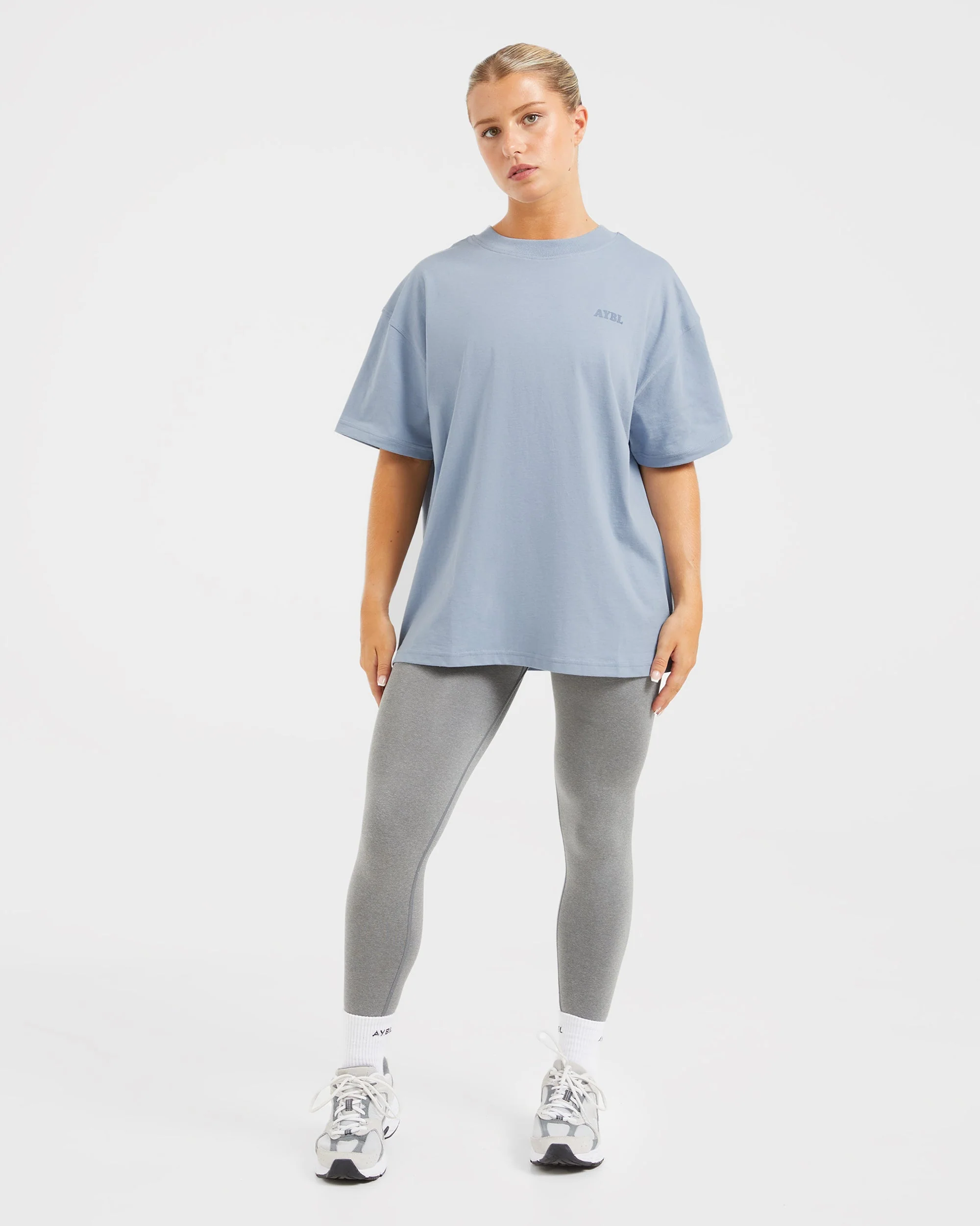 Sports Club Wavy Oversized T Shirt - Dusty Blue - Image 3