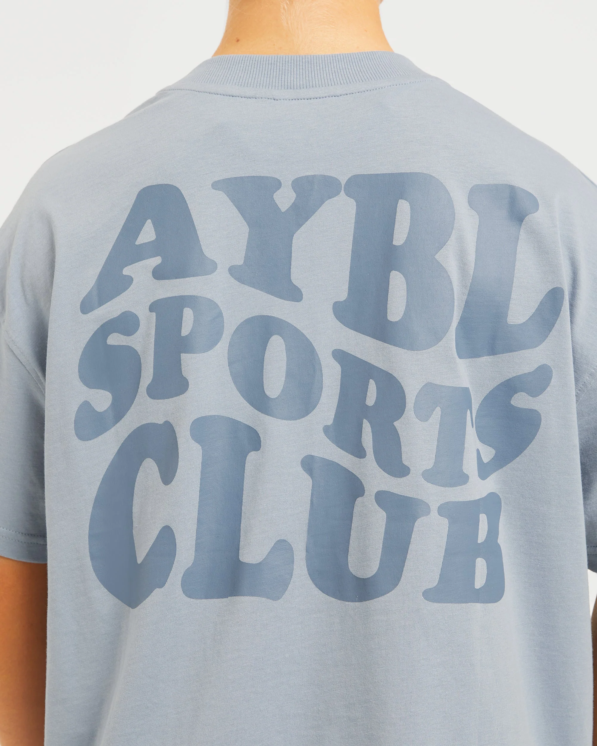 Sports Club Wavy Oversized T Shirt - Dusty Blue - Image 6