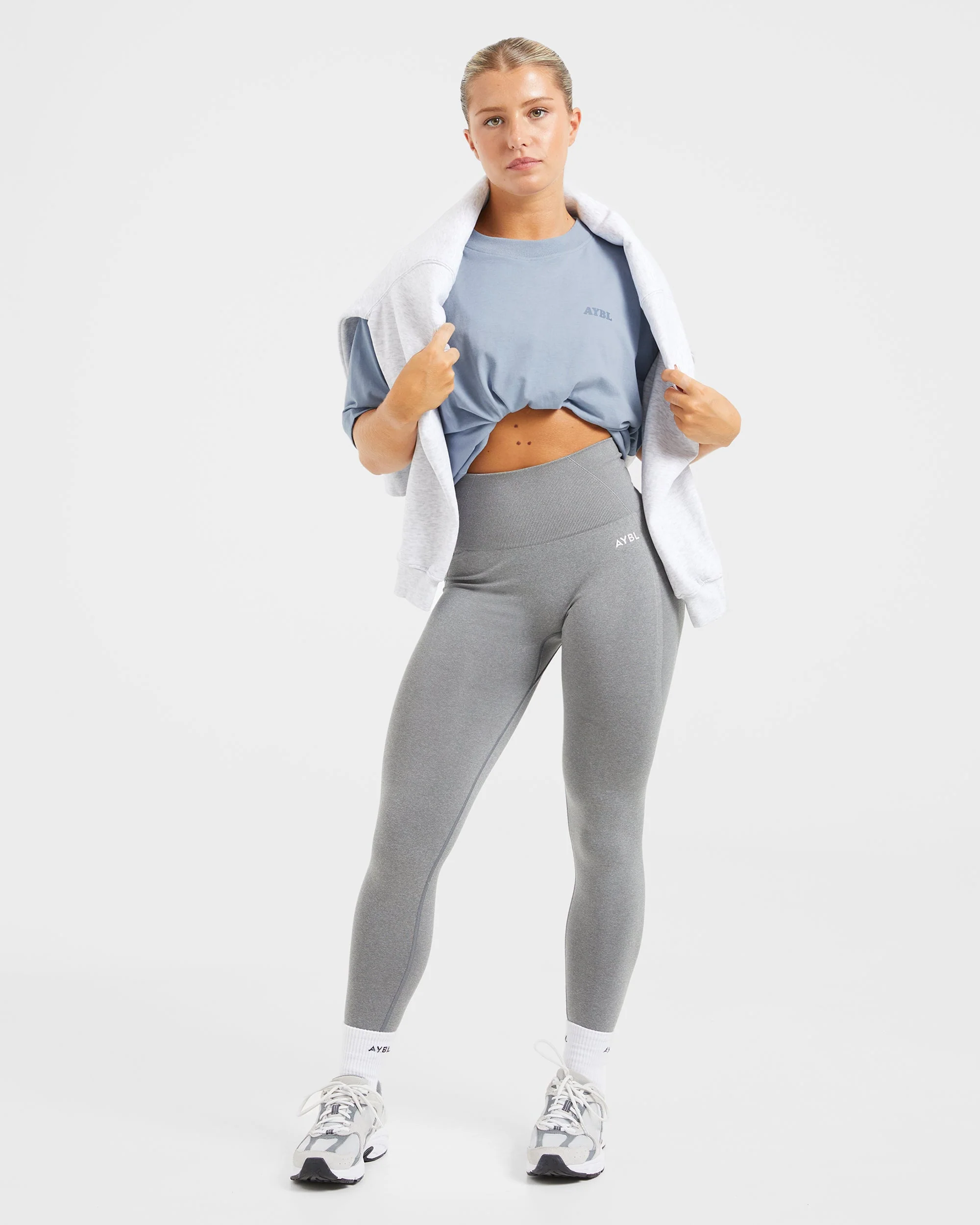 Sports Club Wavy Oversized T Shirt - Dusty Blue - Image 7