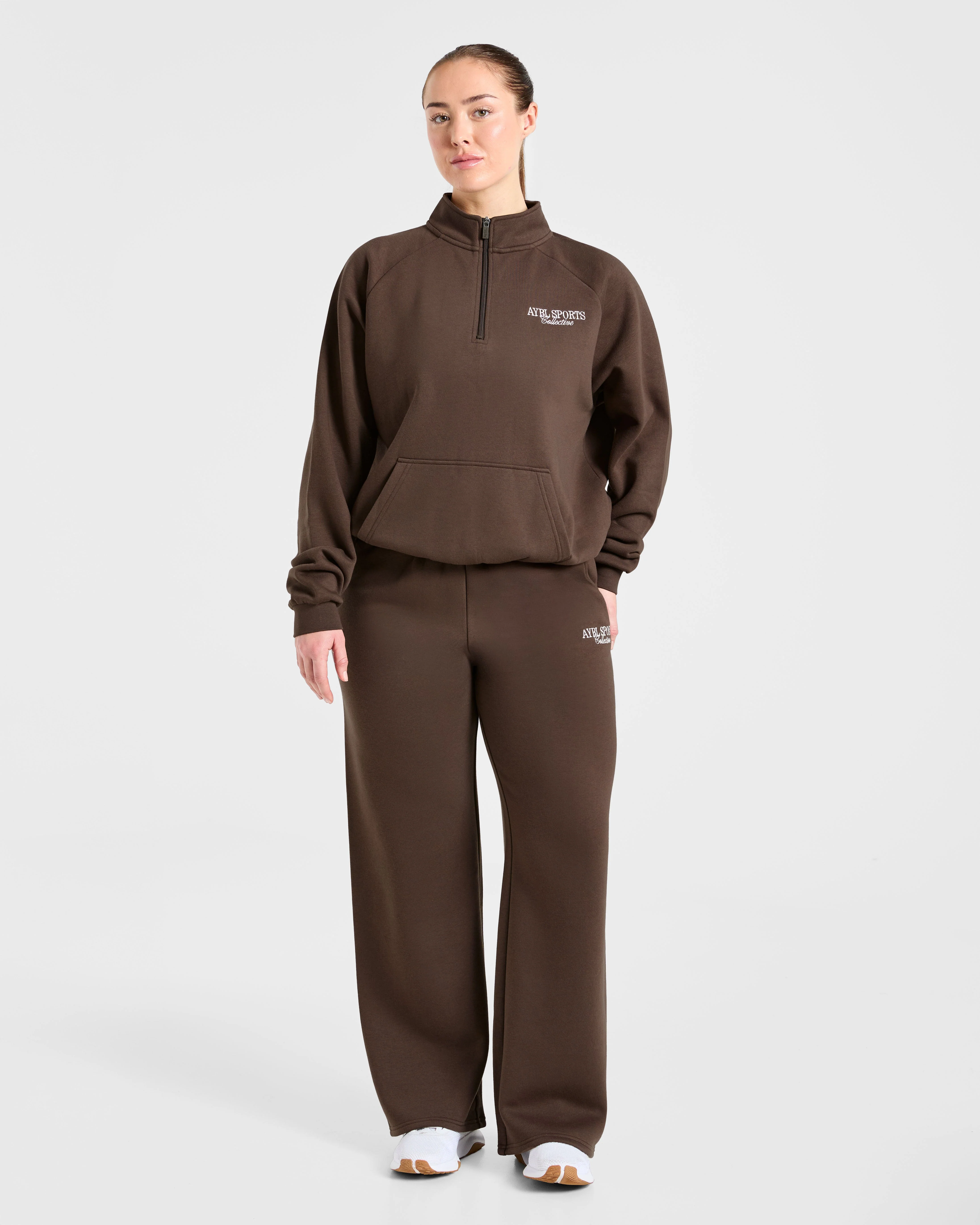 Sports Collective Oversized 1/4 Zip Pullover - Brown - Image 3