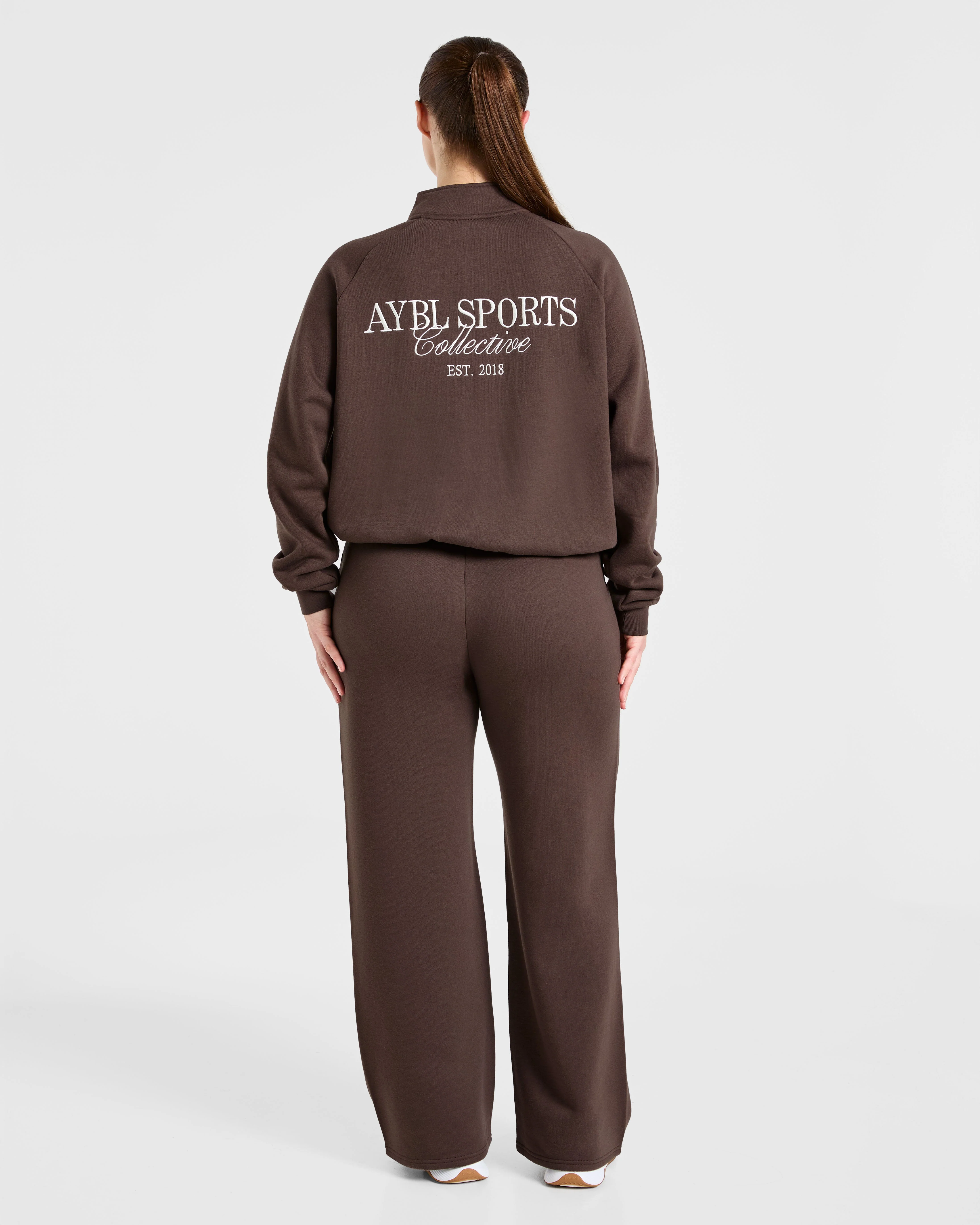 Sports Collective Oversized 1/4 Zip Pullover - Brown - Image 4