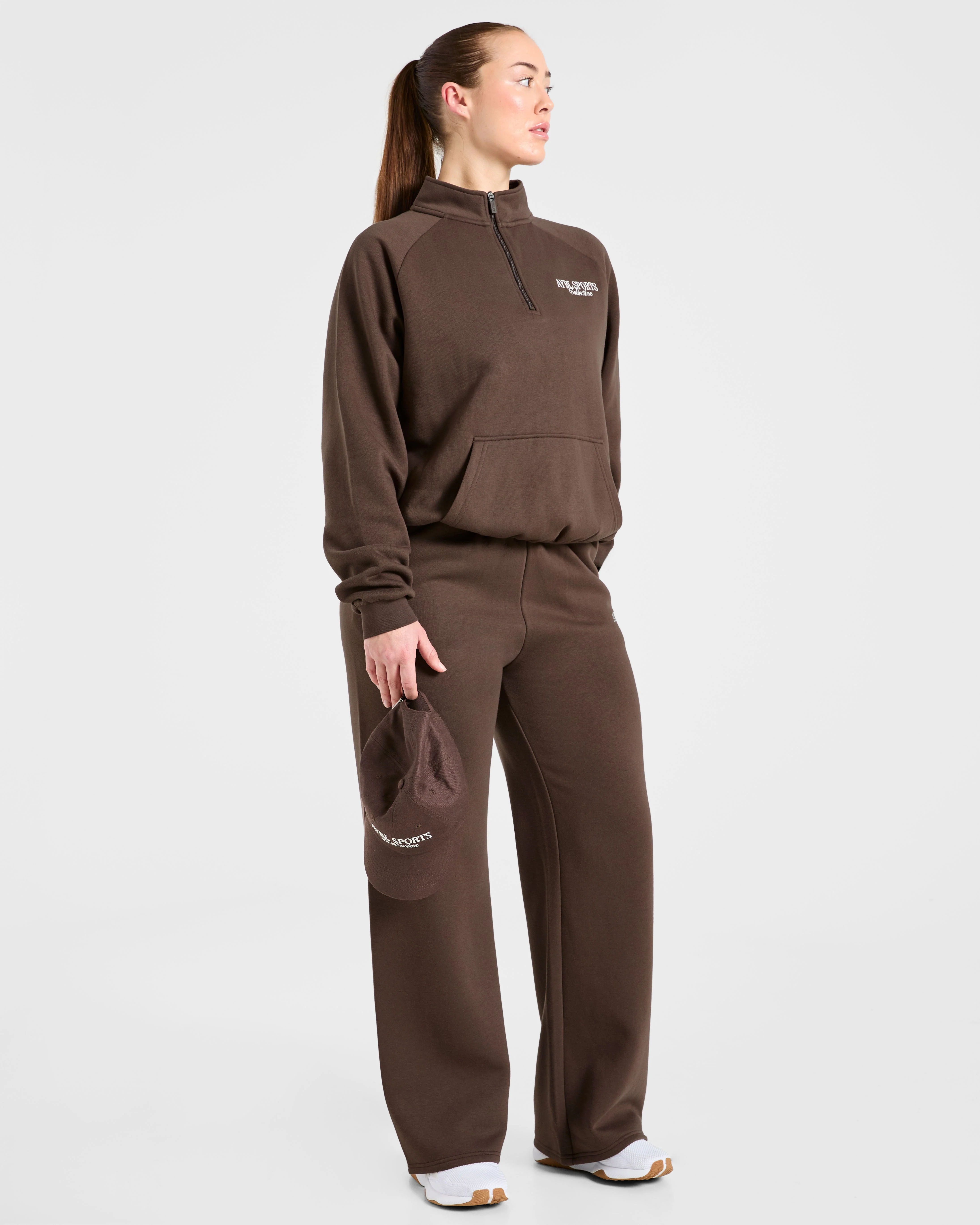 Sports Collective Oversized 1/4 Zip Pullover - Brown - Image 8