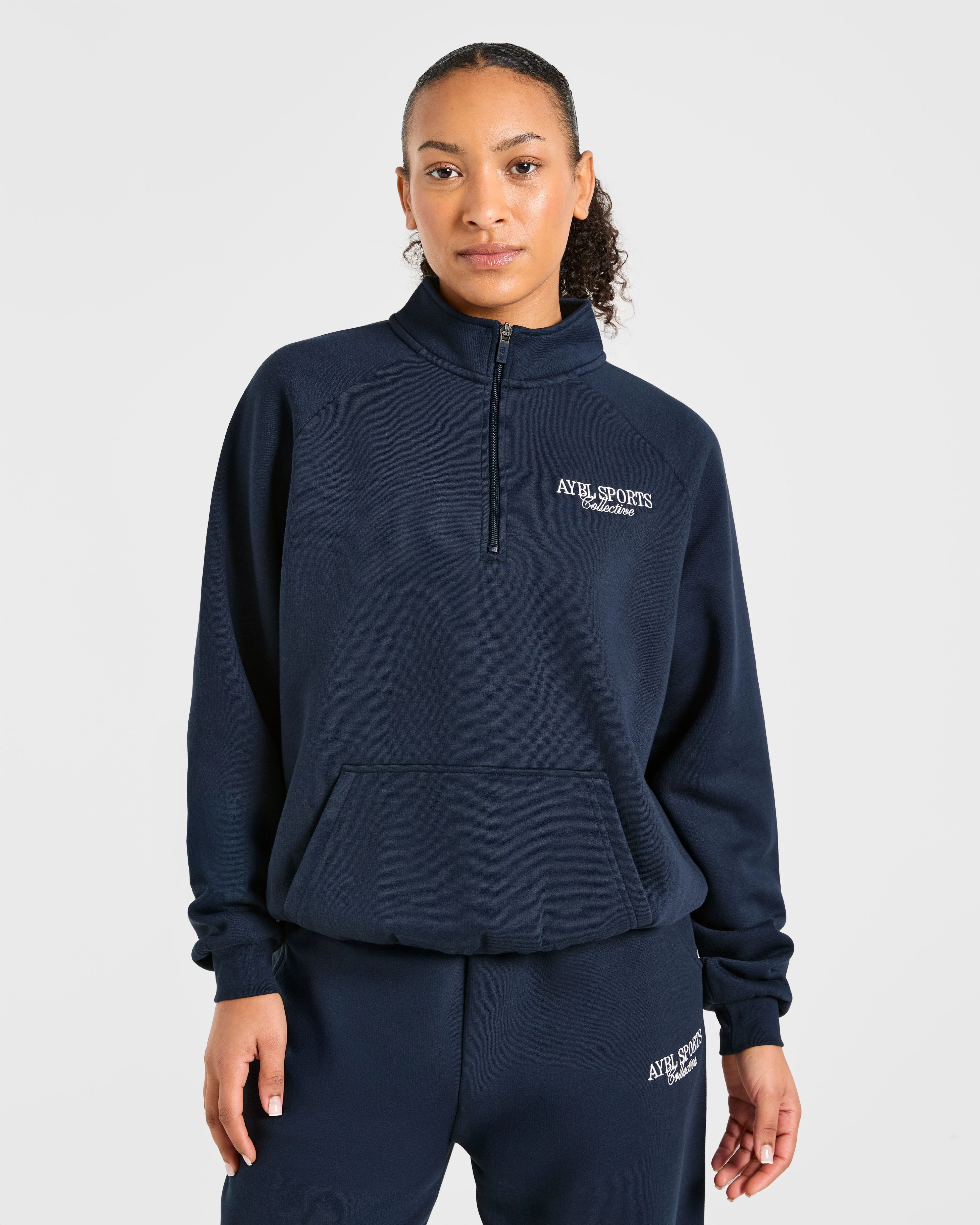 Sports Collective Oversized 1/4 Zip Pullover - True Navy - Image 2