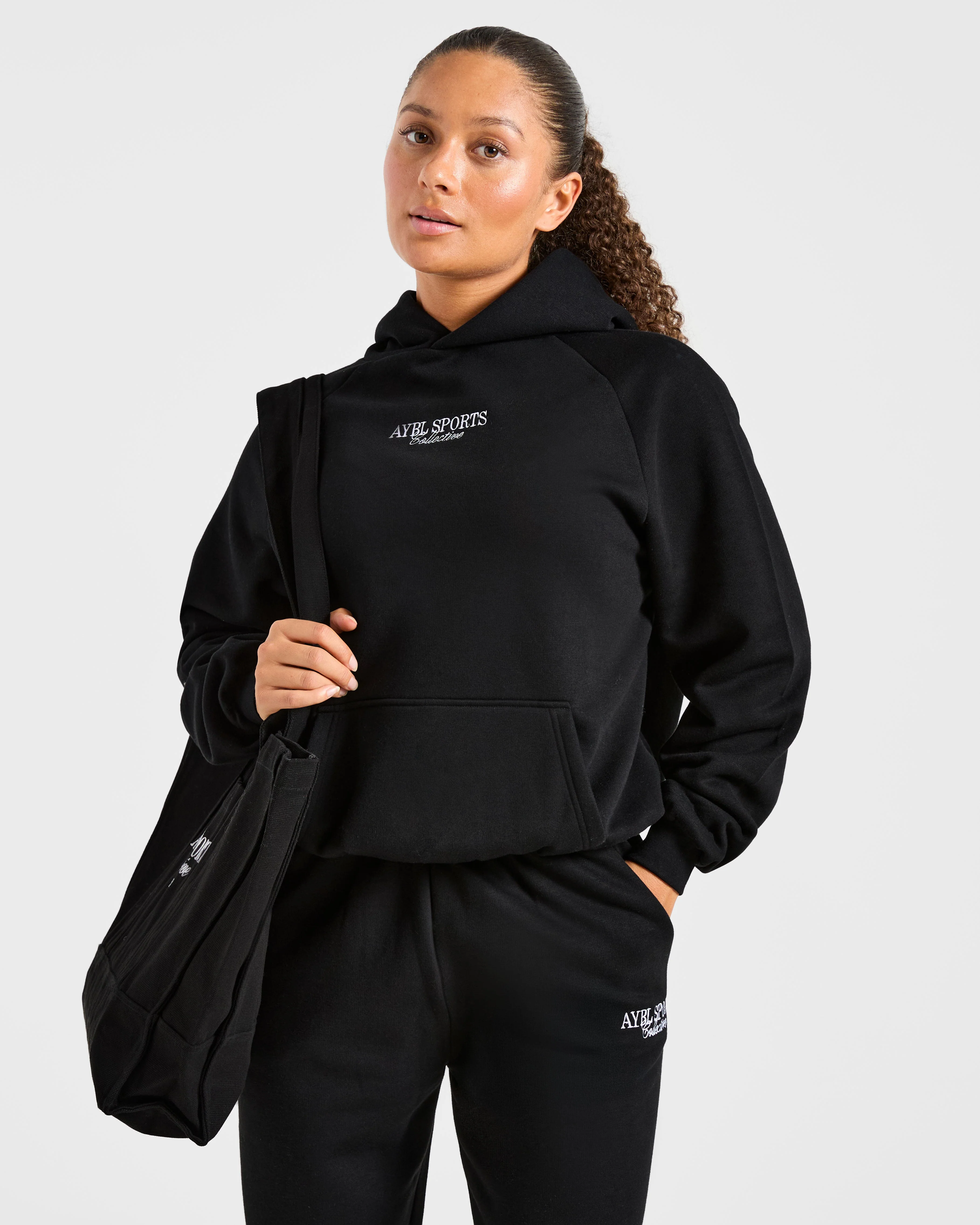 Sports Collective Oversized Hoodie - Black - Image 7