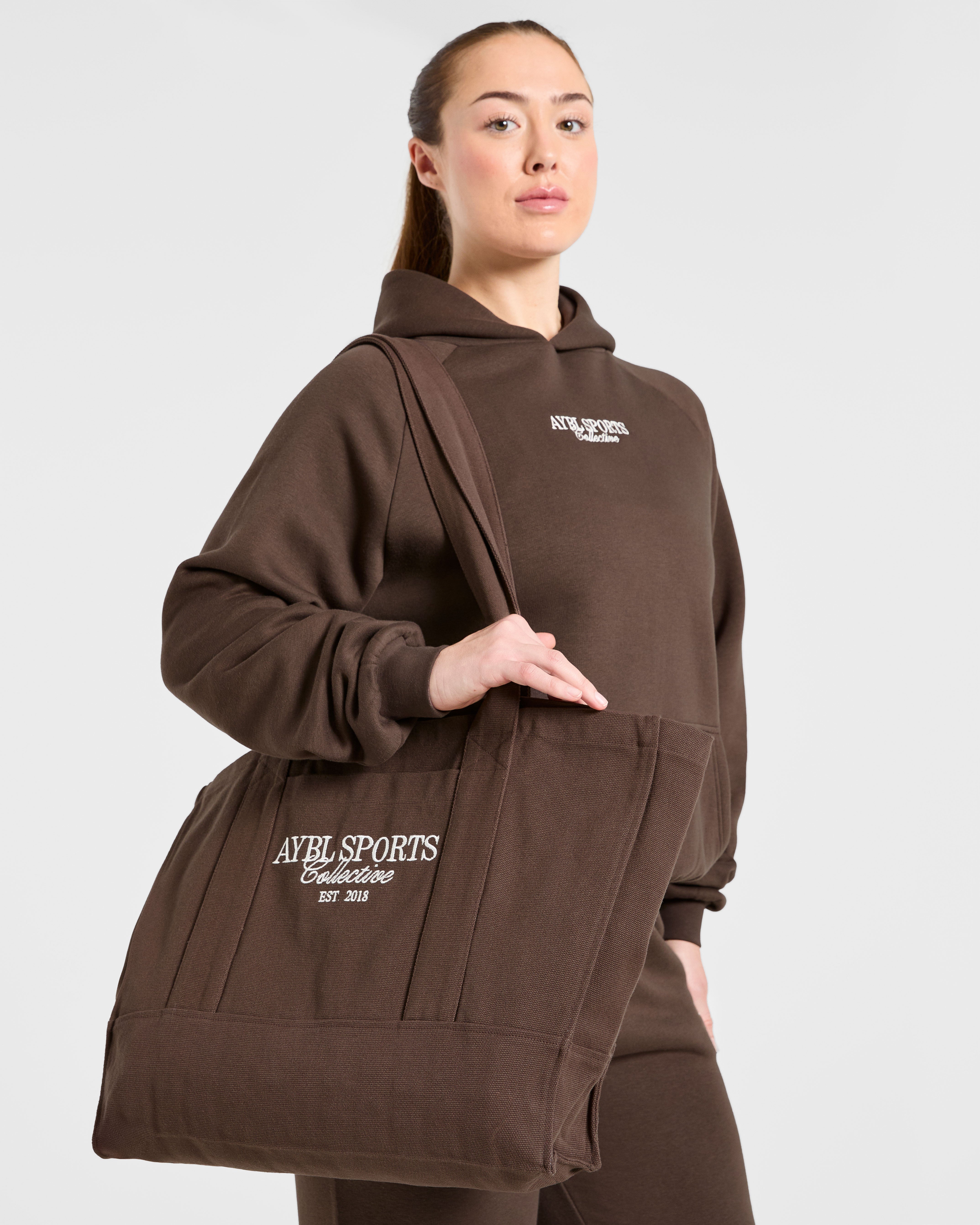 Sports Collective Oversized Hoodie - Brown - Image 7