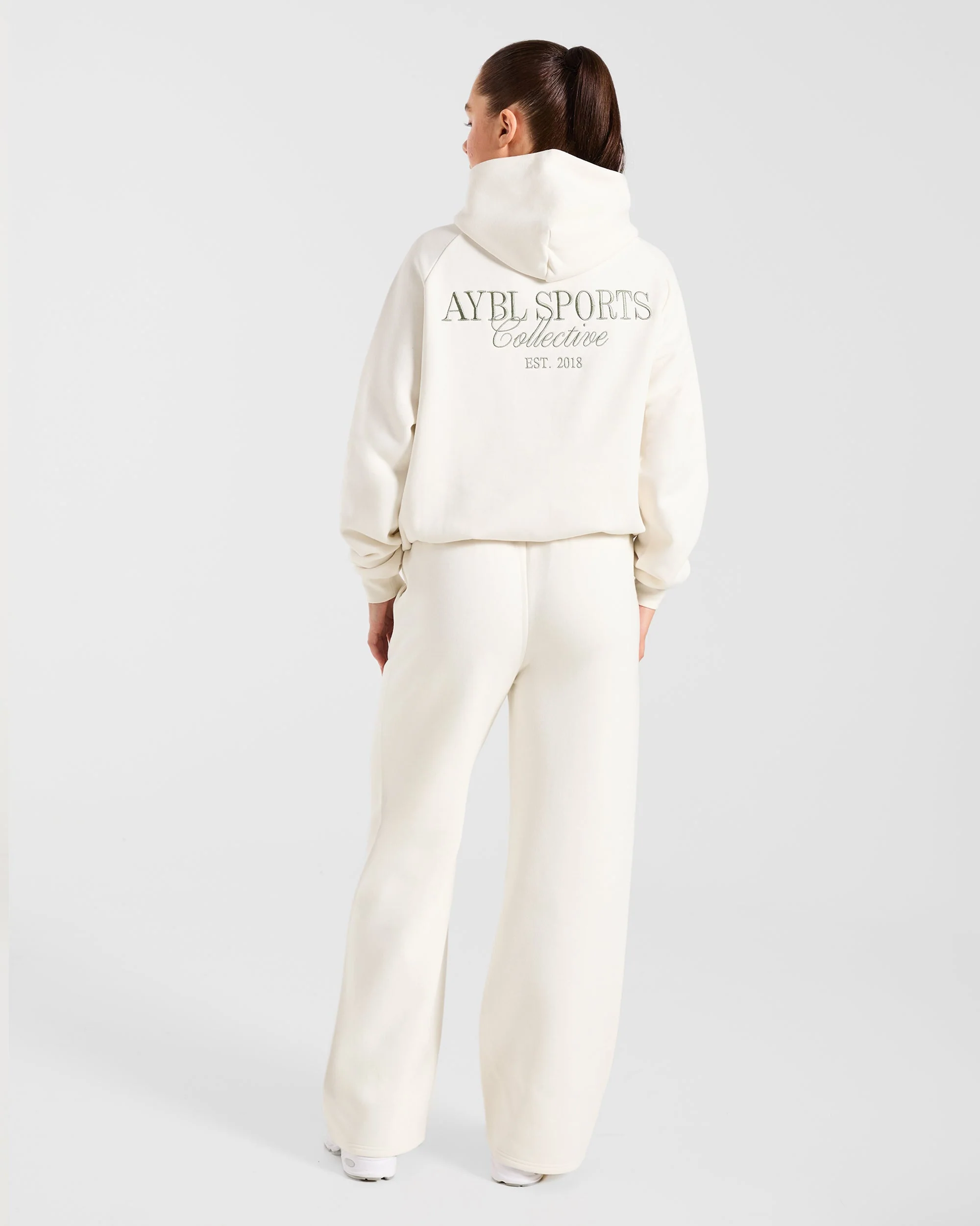 Sports Collective Oversized Hoodie - Off White/Green - Image 4