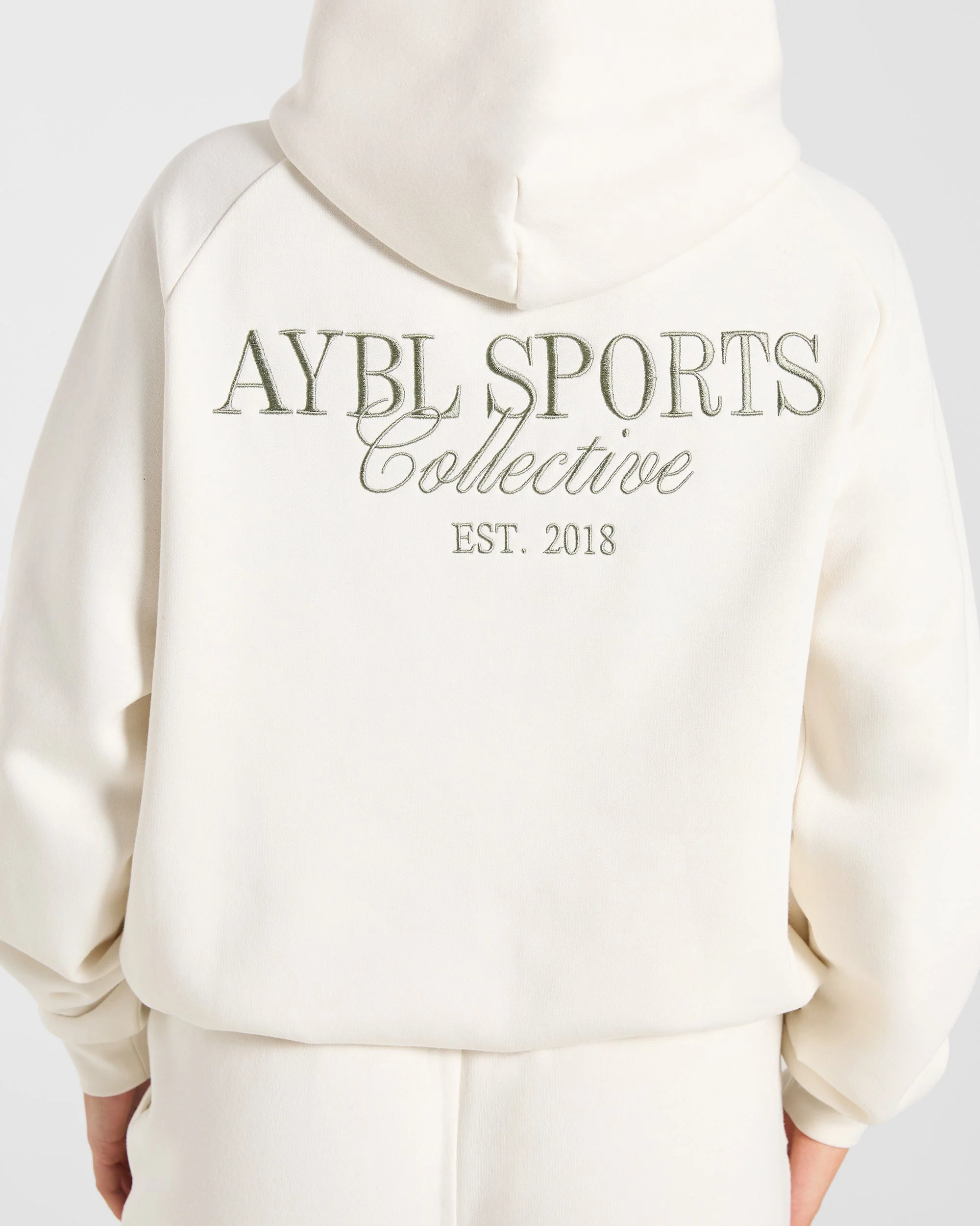 Sports Collective Oversized Hoodie - Off White/Green - Image 6