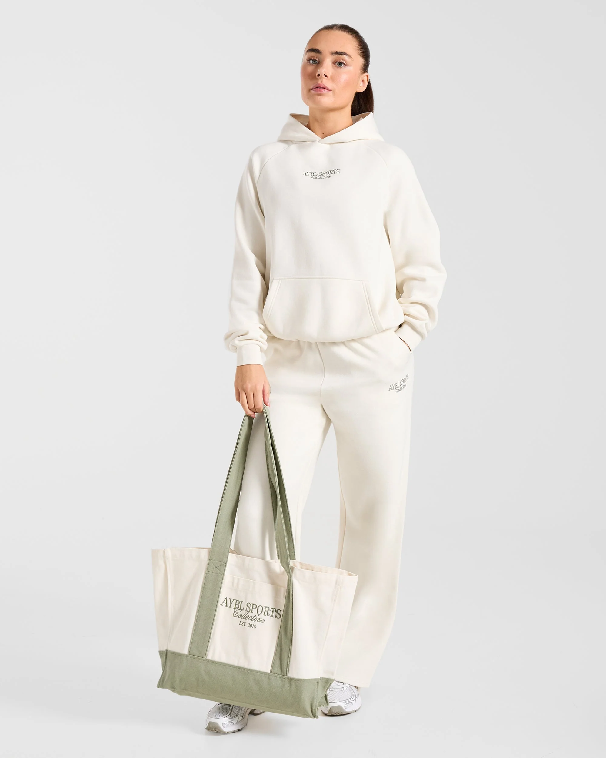 Sports Collective Oversized Hoodie - Off White/Green - Image 7