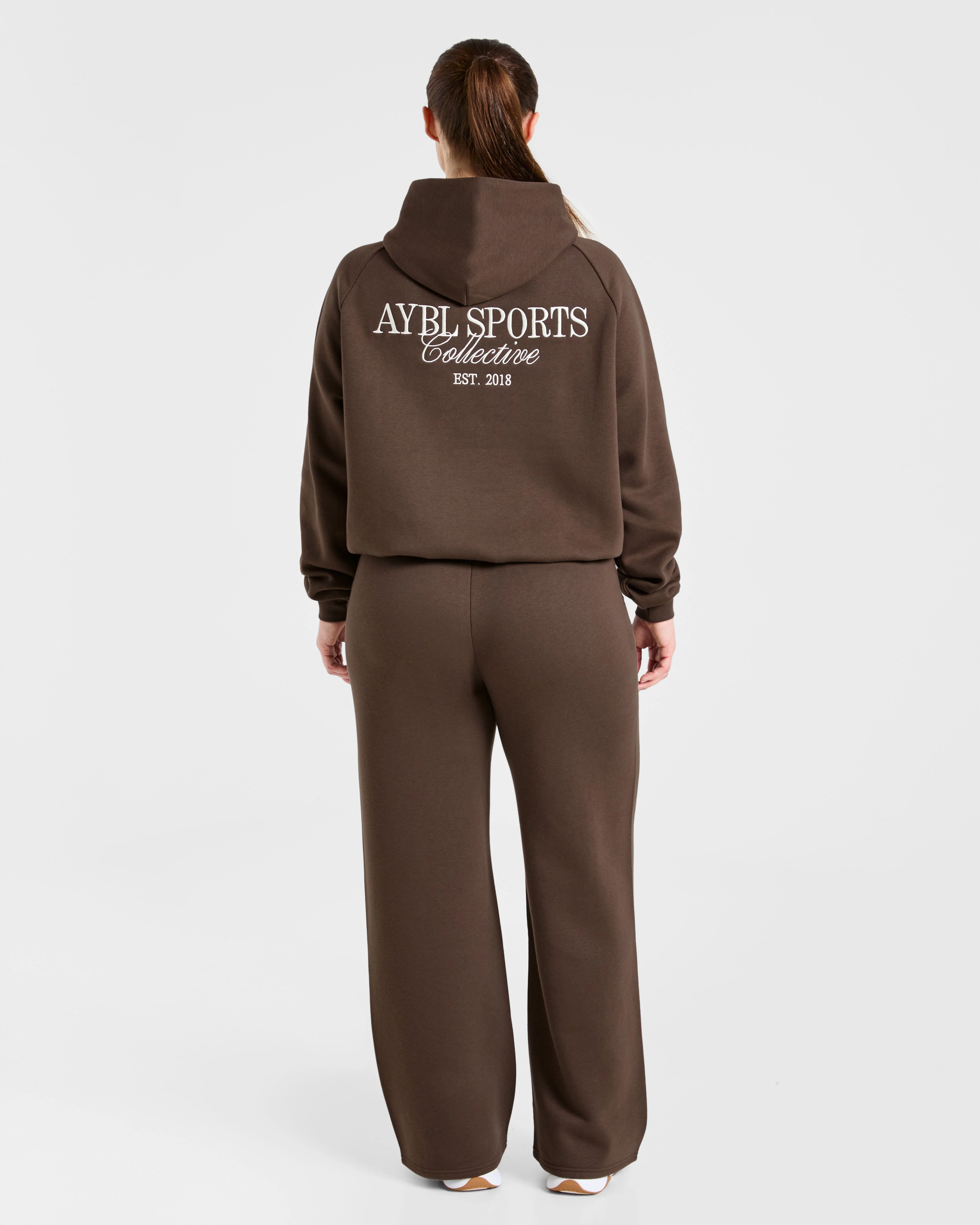 Sports Collective Oversized Straight Leg Joggers - Brown - Image 4
