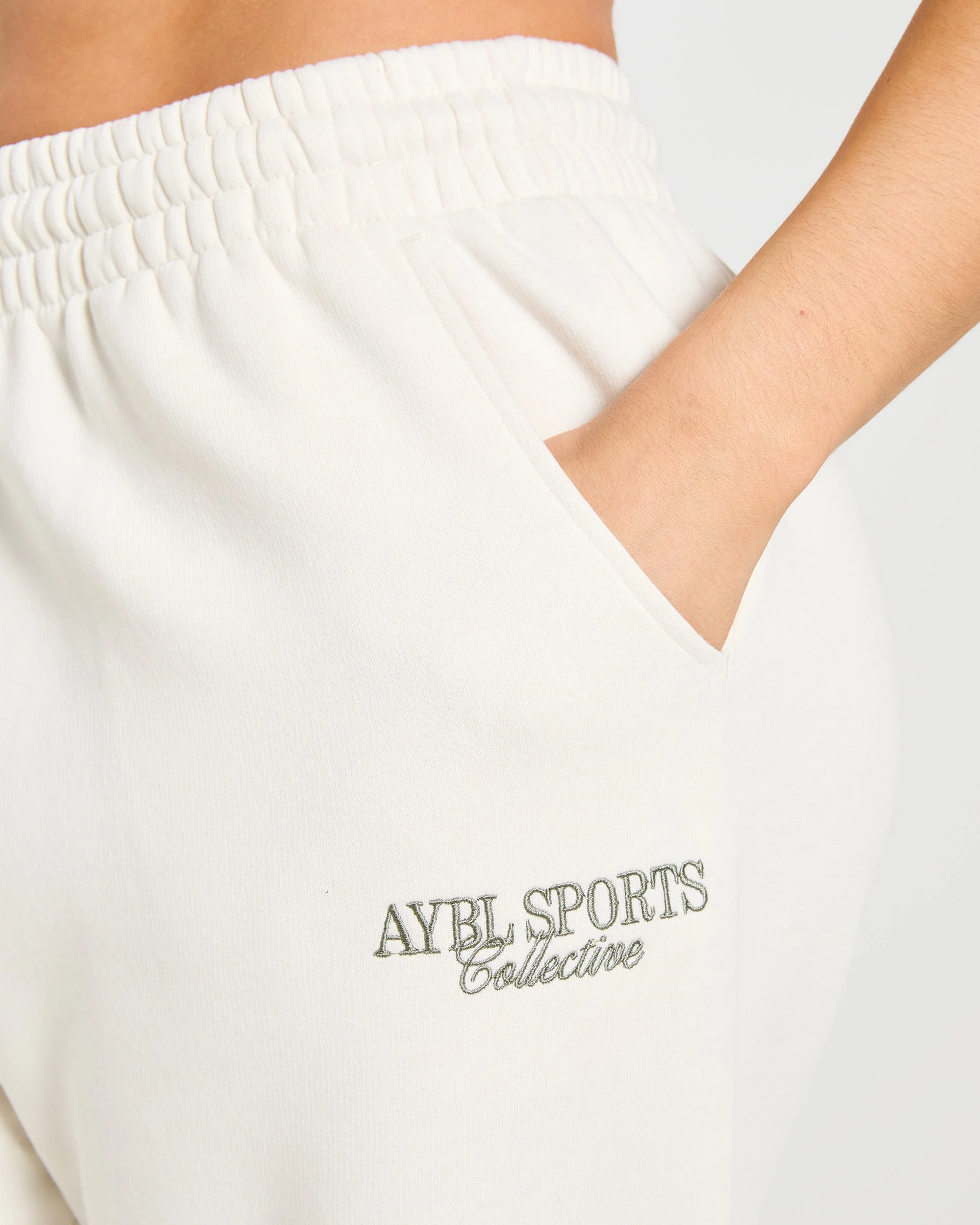 Sports Collective Oversized Straight Leg Joggers - Off White/Green - Image 5