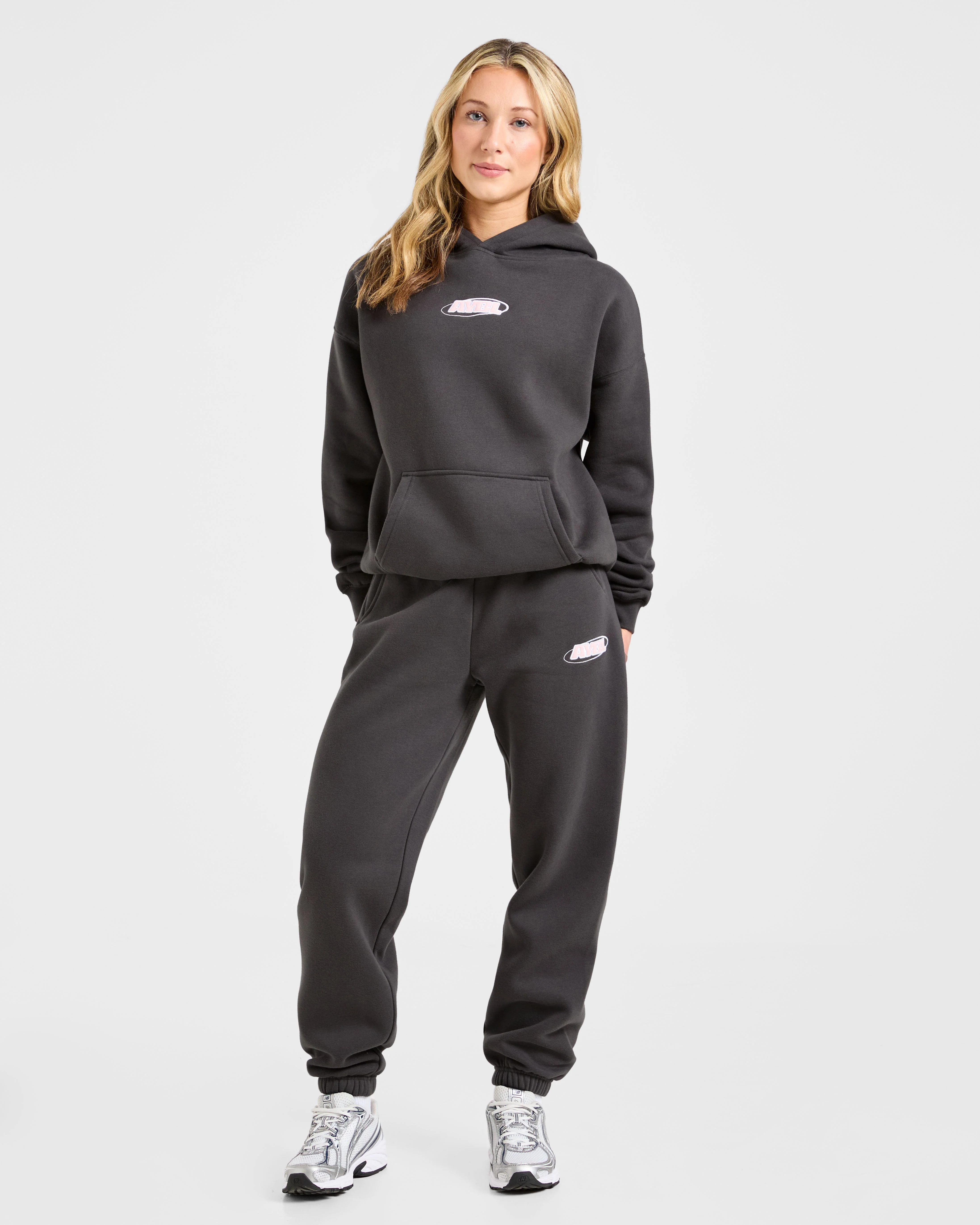 Sports Essentials Oversized Joggers - Charcoal/Pink - Image 3