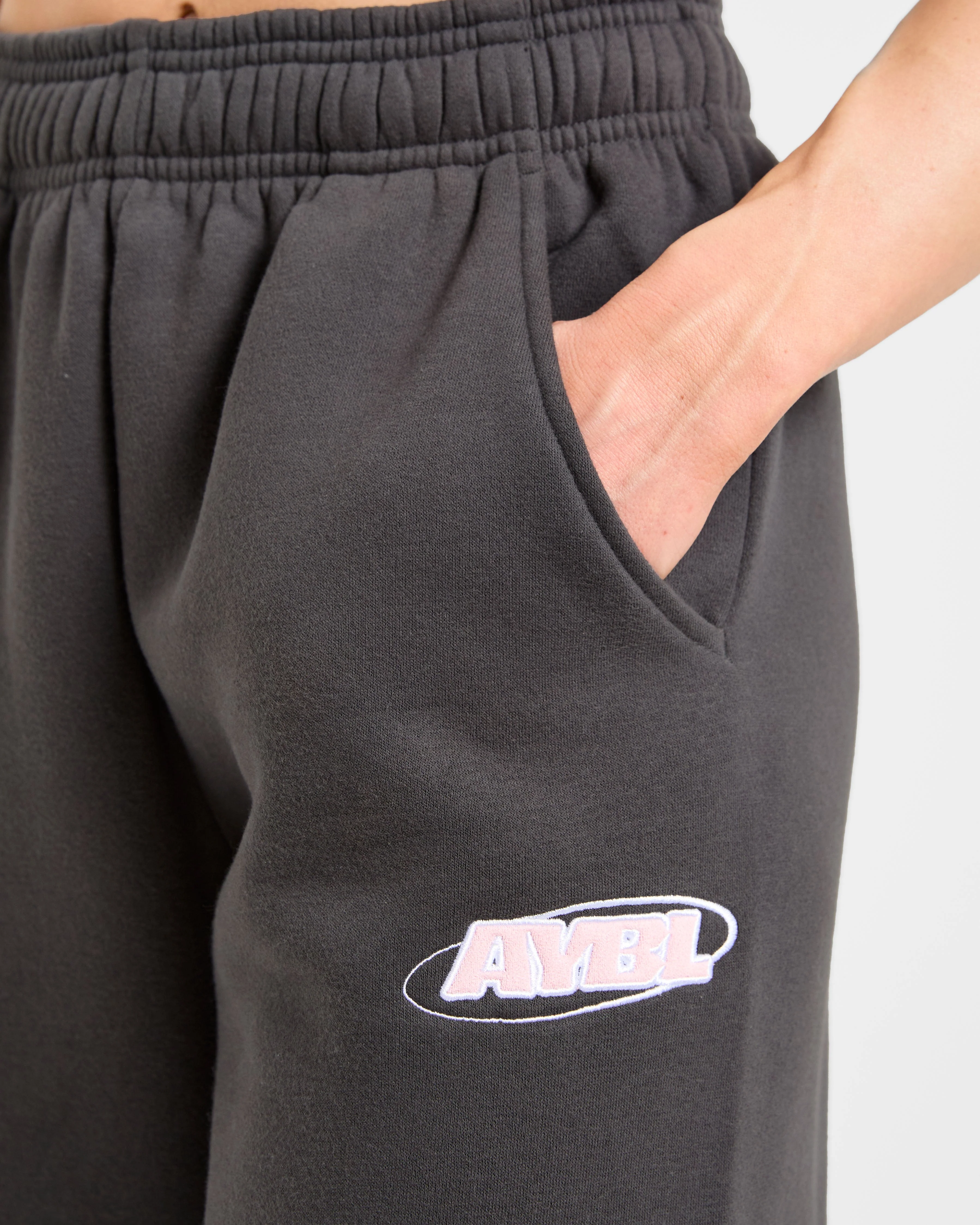 Sports Essentials Oversized Joggers - Charcoal/Pink - Image 5