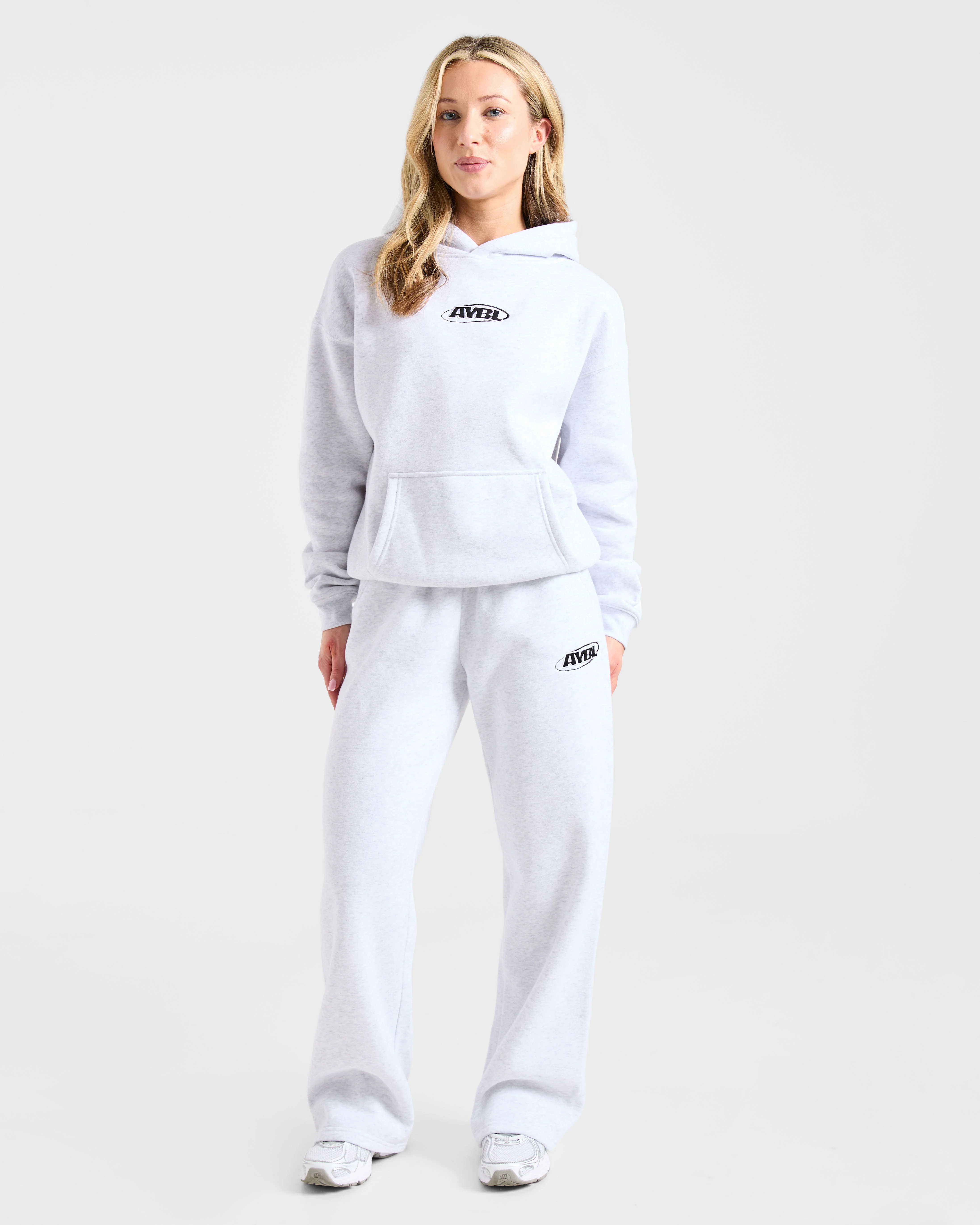 Sports Essentials Oversized Straight Leg Joggers - Heather Grey/Black - Image 3
