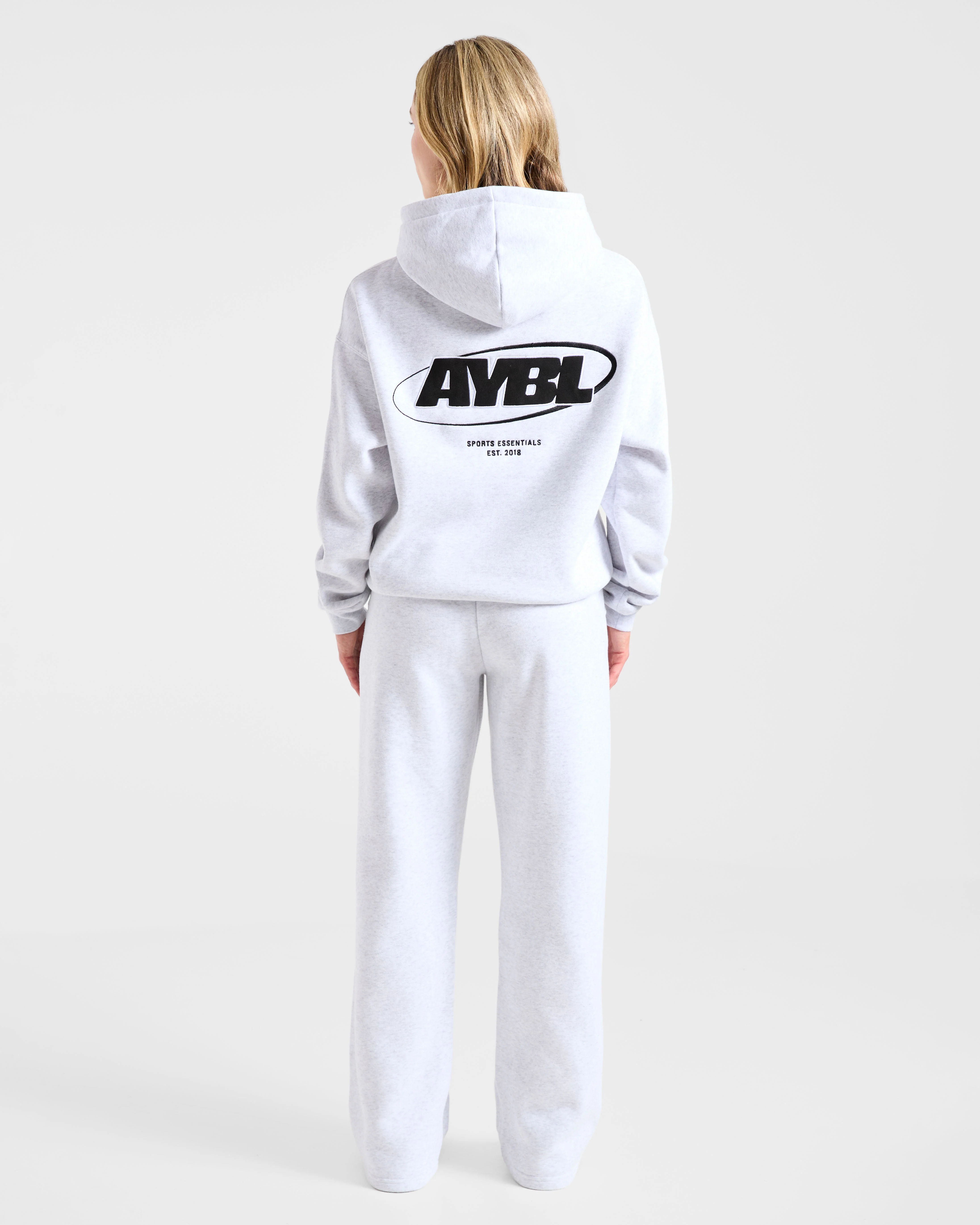 Sports Essentials Oversized Straight Leg Joggers - Heather Grey/Black - Image 4