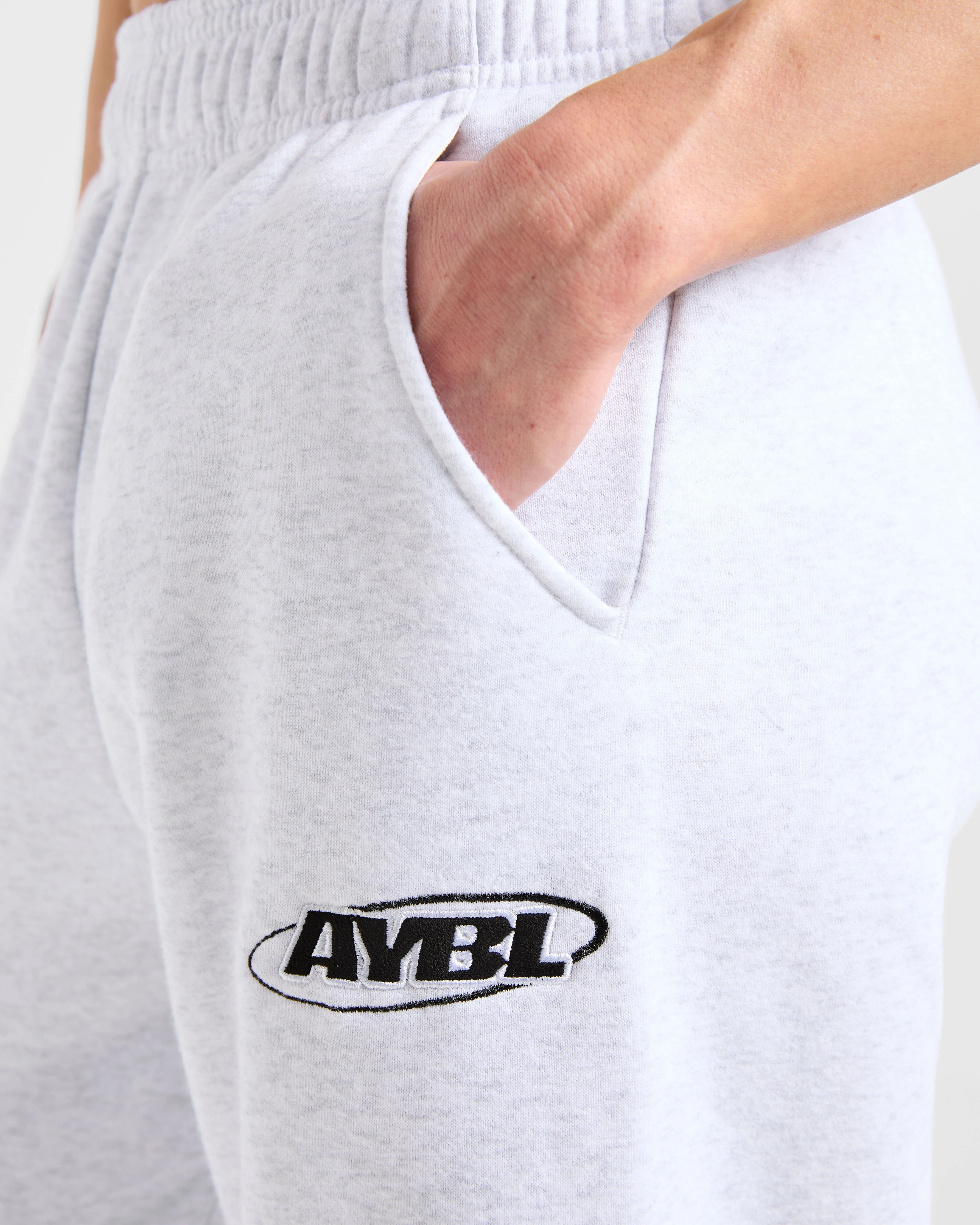 Sports Essentials Oversized Straight Leg Joggers - Heather Grey/Black - Image 5