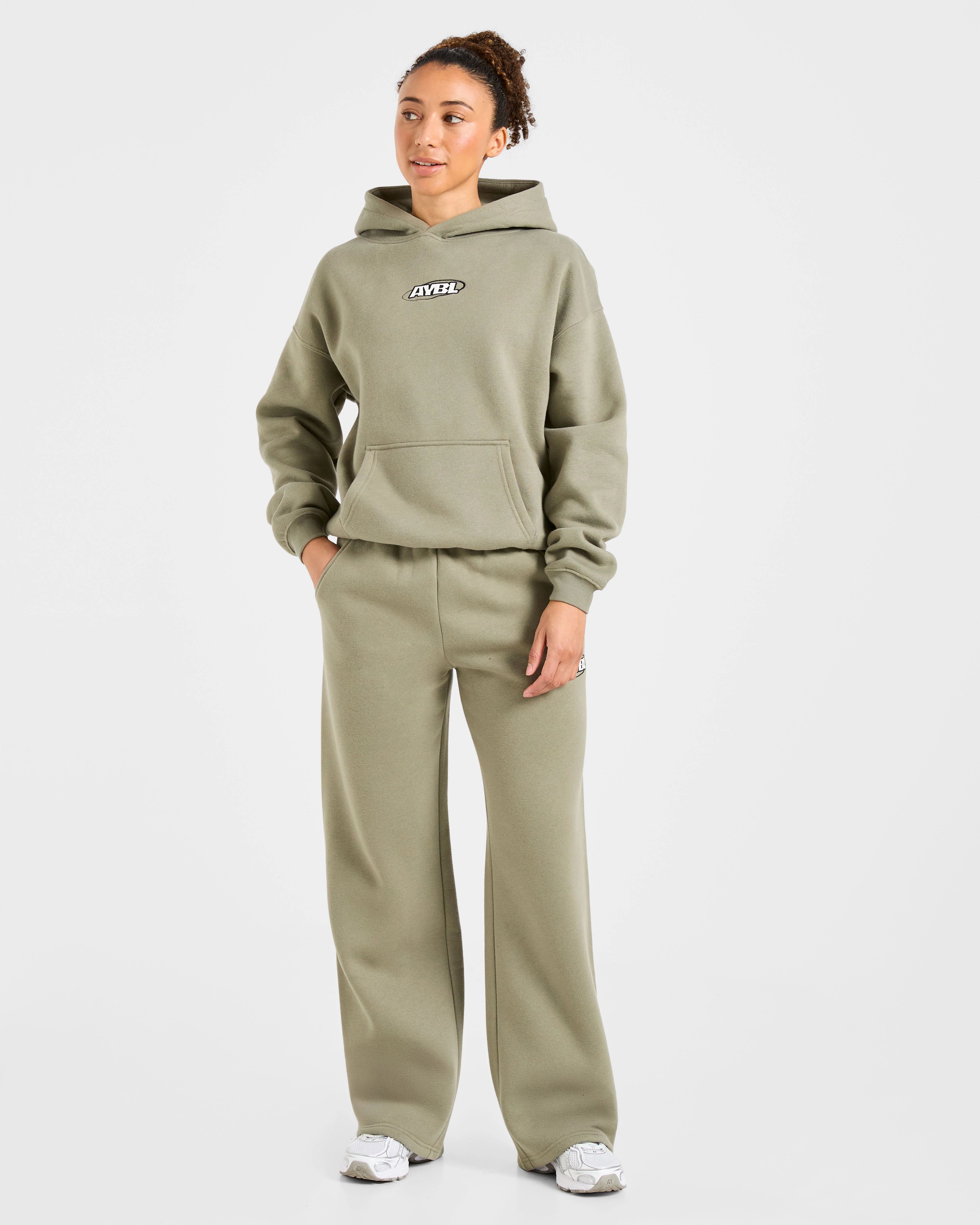 Sports Essentials Oversized Straight Leg Joggers - Muted Olive - Image 7
