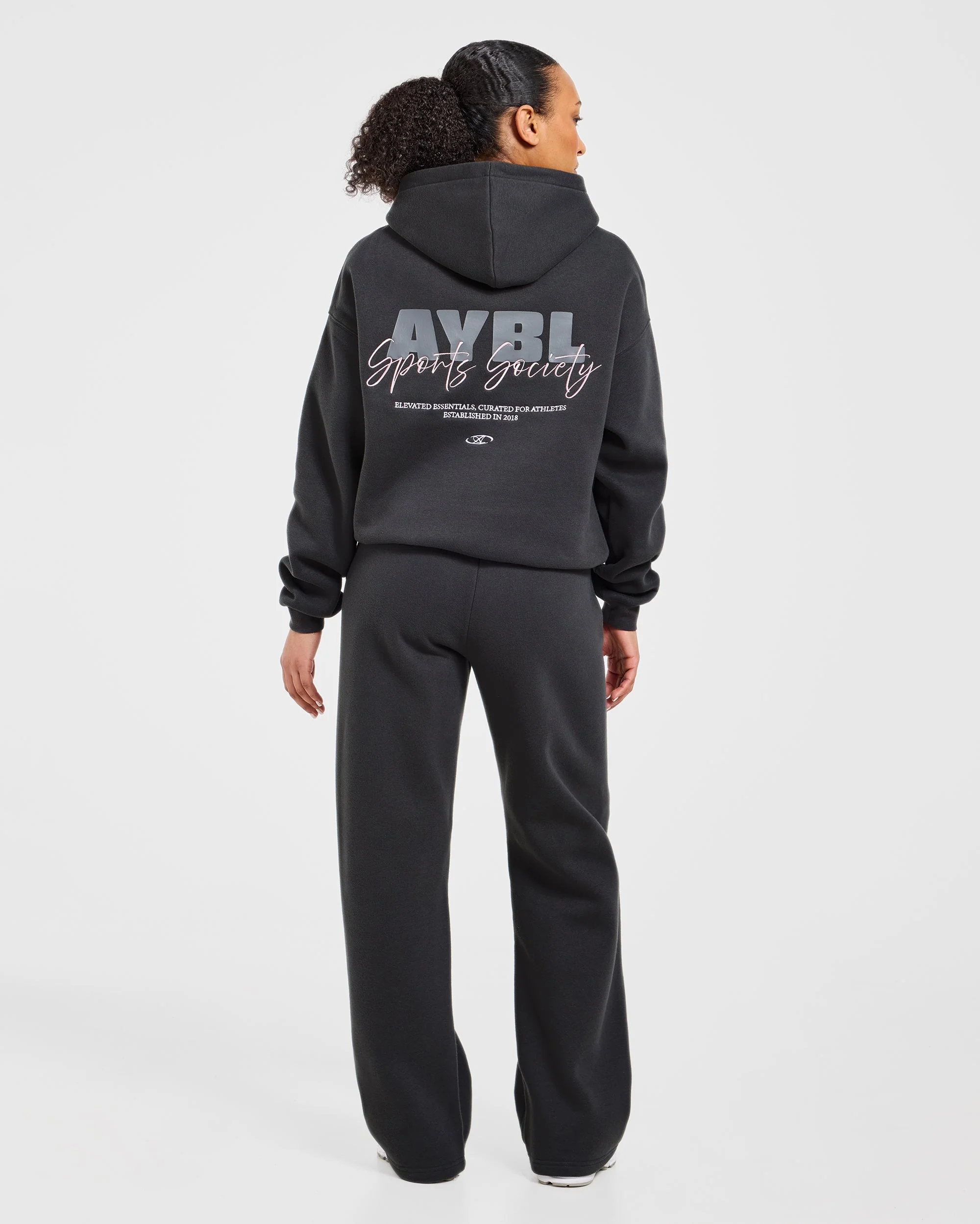 Sports Society Oversized Hoodie - Charcoal - Image 4