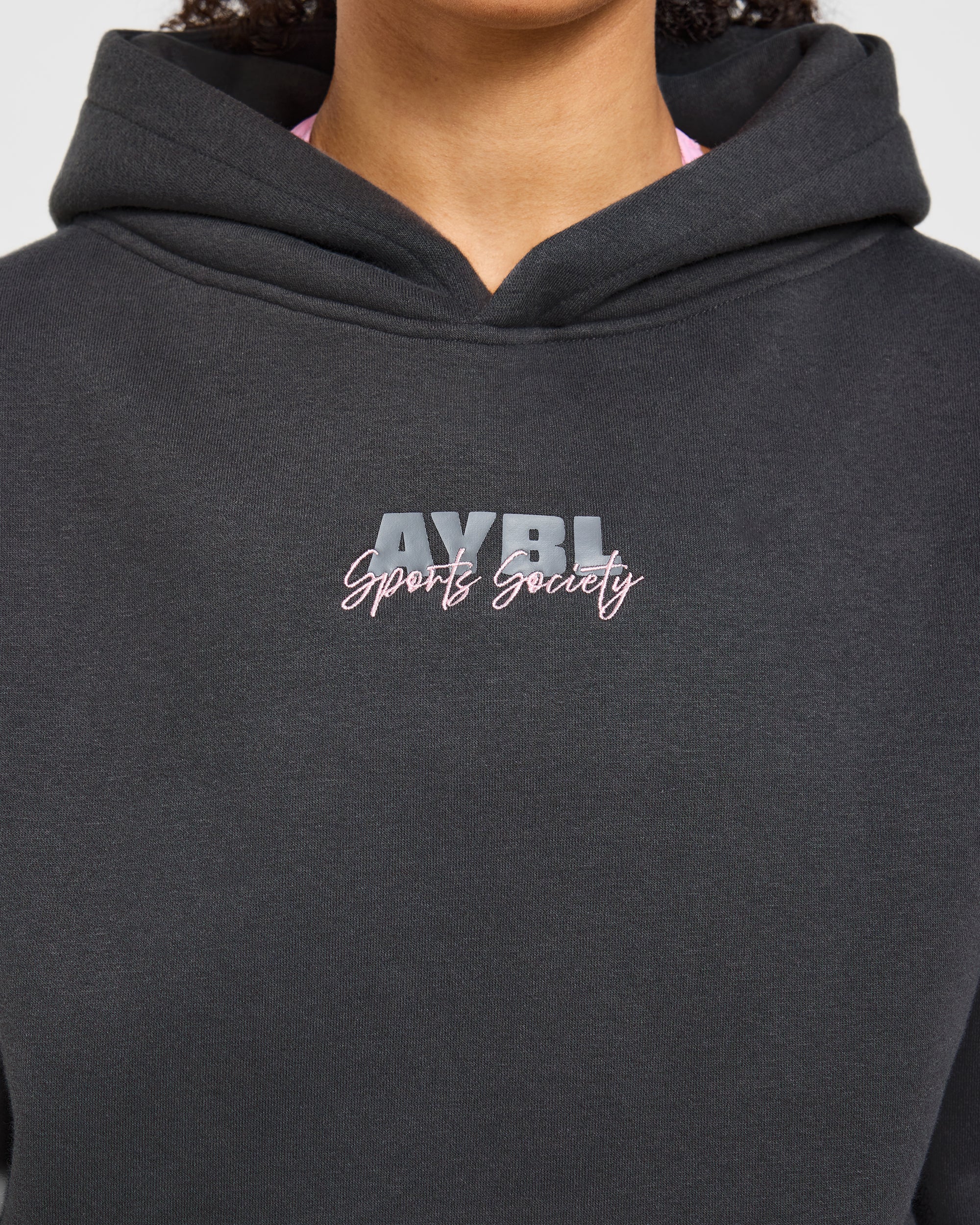 Sports Society Oversized Hoodie - Charcoal - Image 5