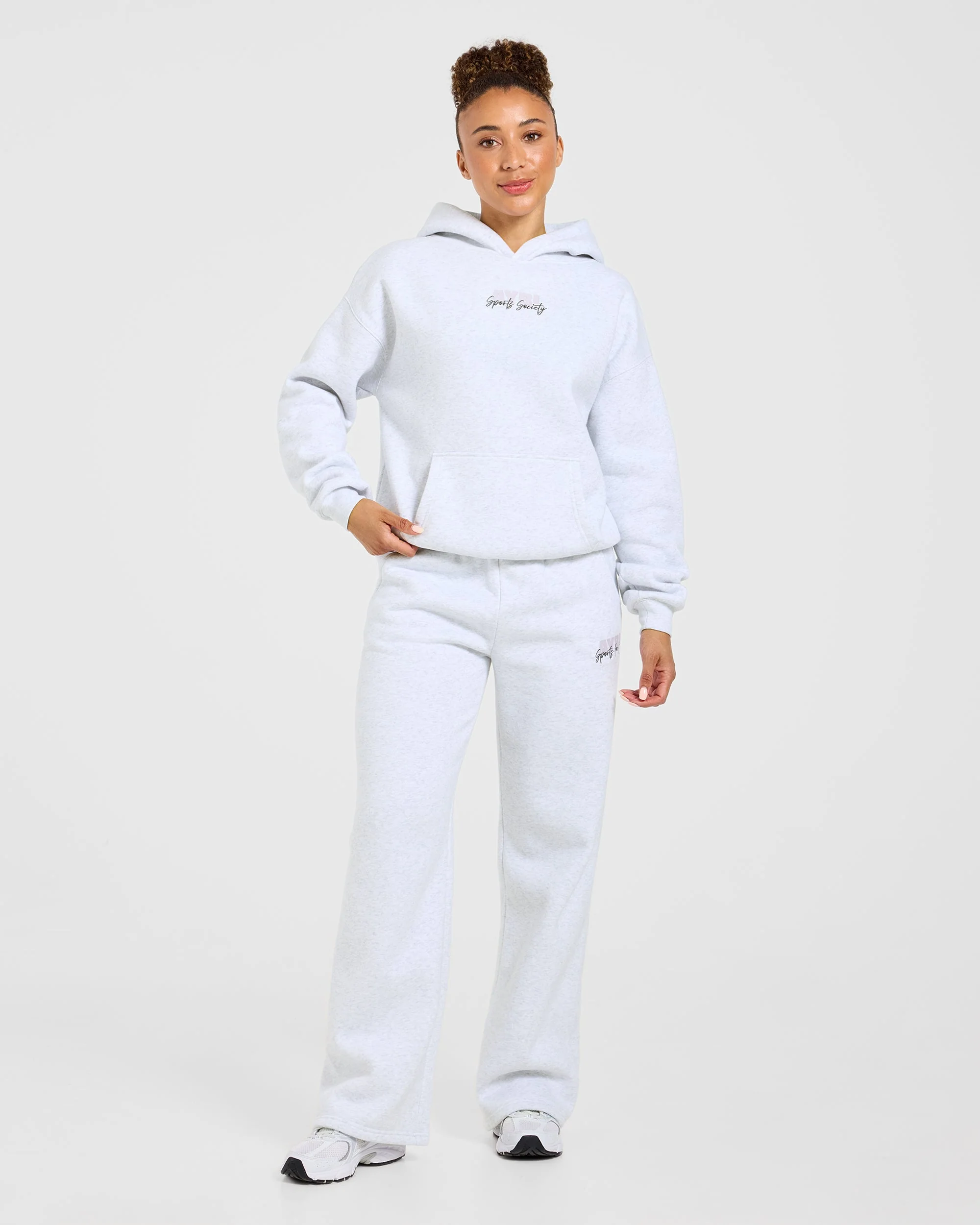 Sports Society Oversized Hoodie - Heather Grey - Image 3
