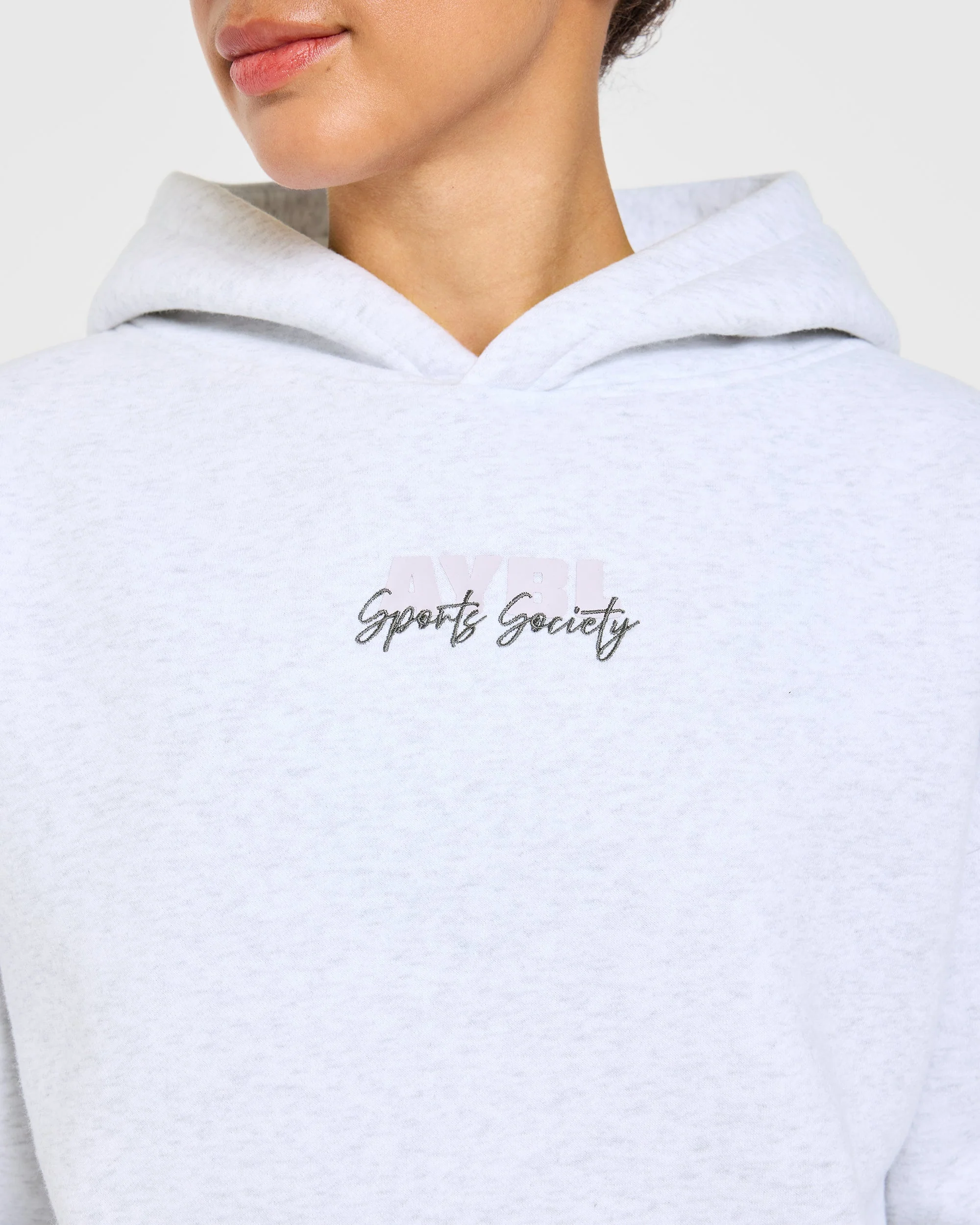 Sports Society Oversized Hoodie - Heather Grey - Image 5
