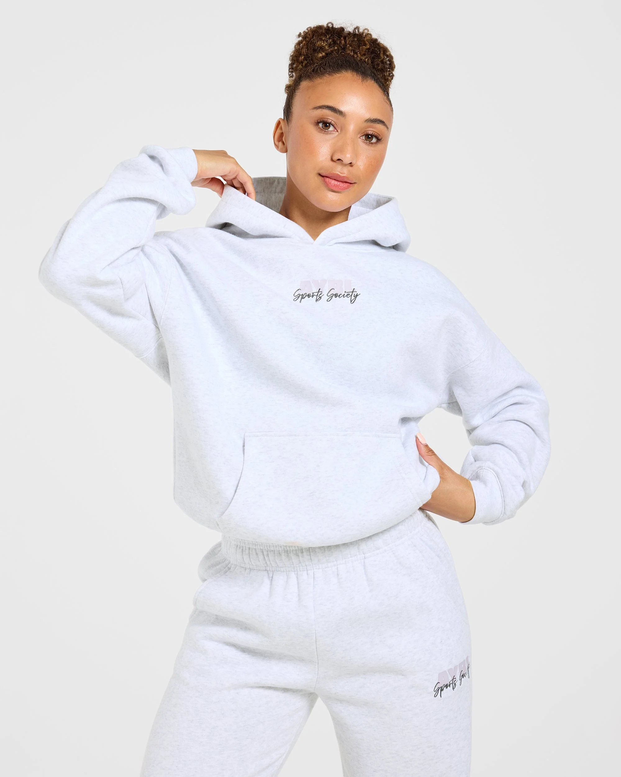 Sports Society Oversized Hoodie - Heather Grey - Image 7