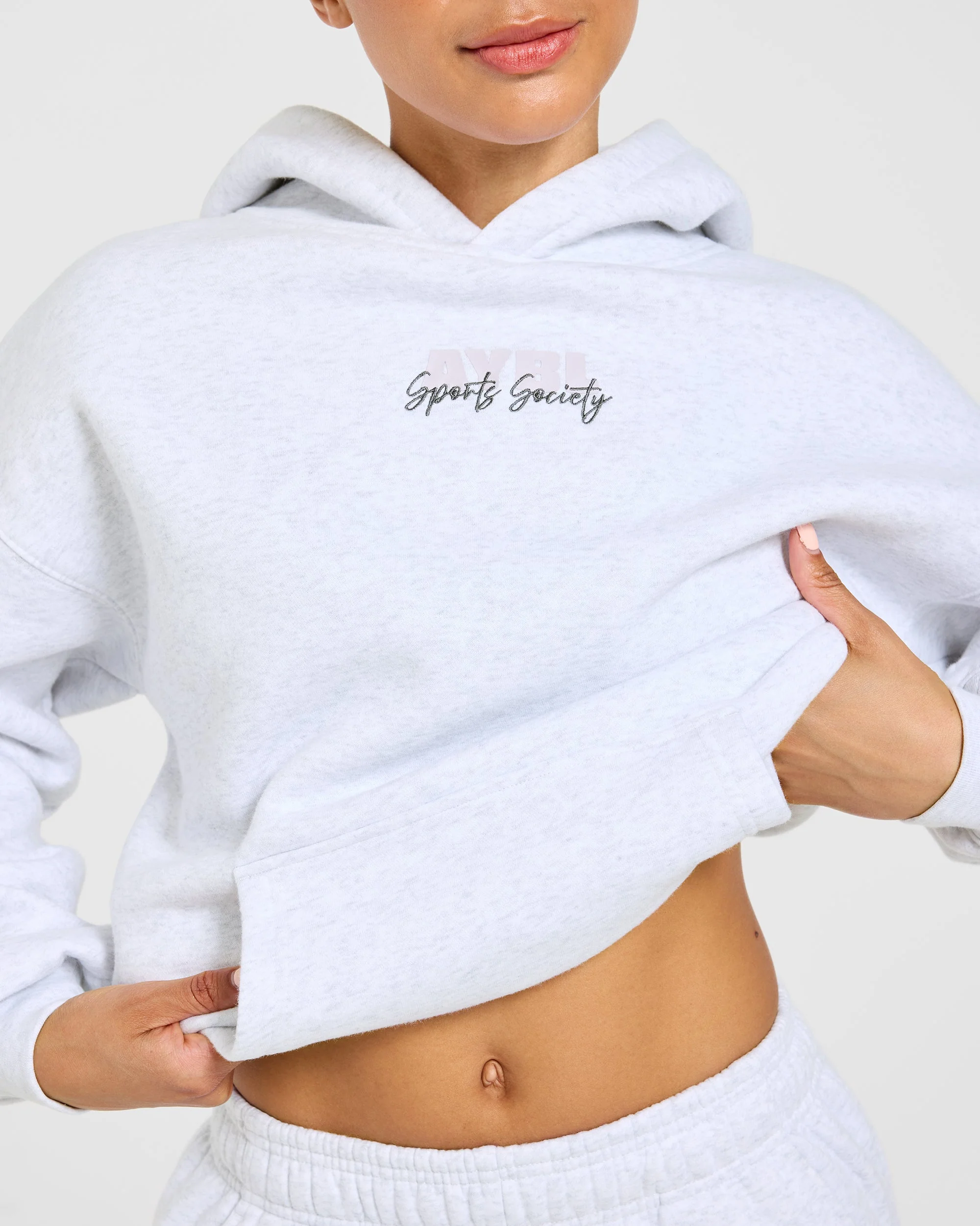 Sports Society Oversized Hoodie - Heather Grey - Image 8