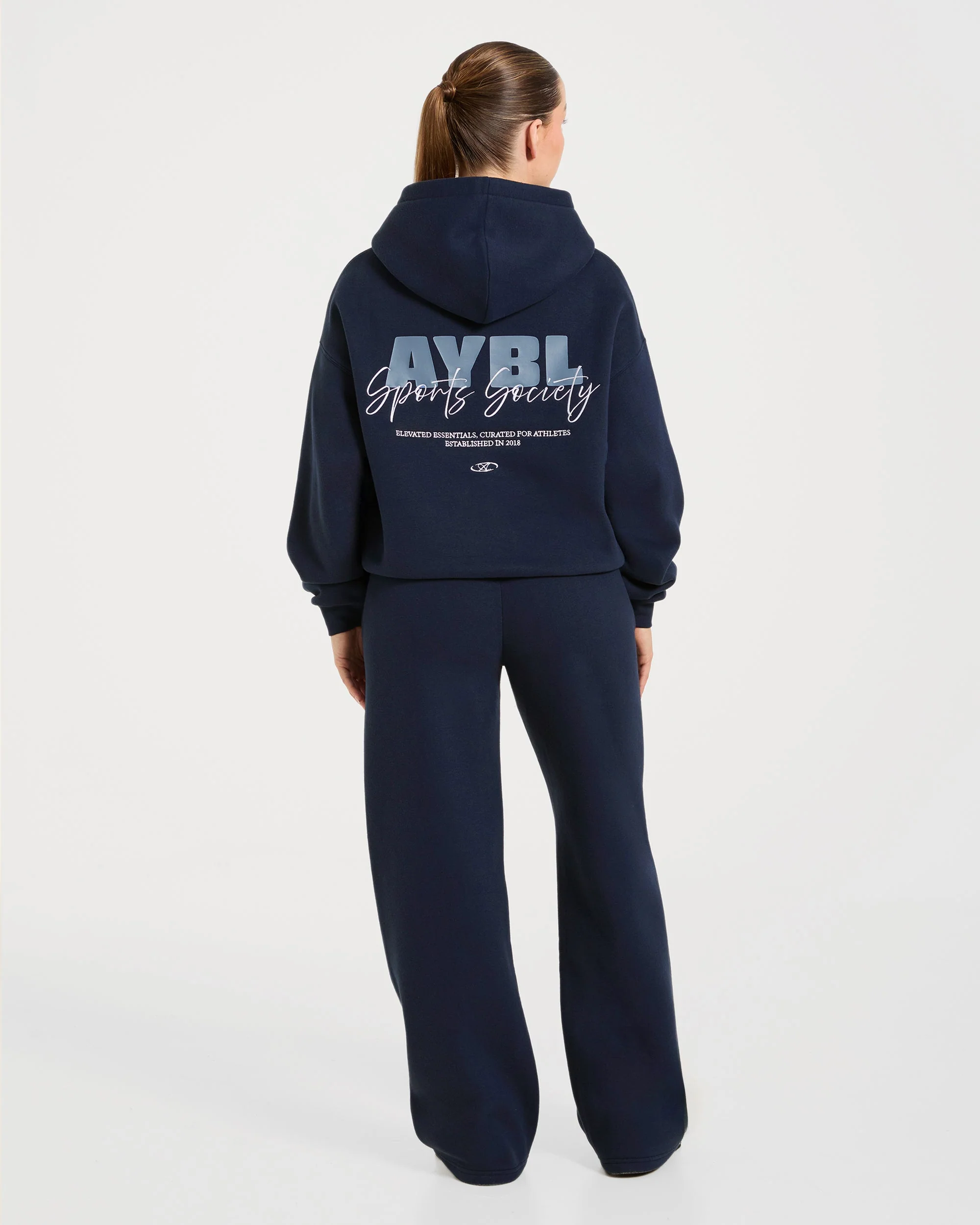 Sports Society Oversized Hoodie - Navy - Image 4