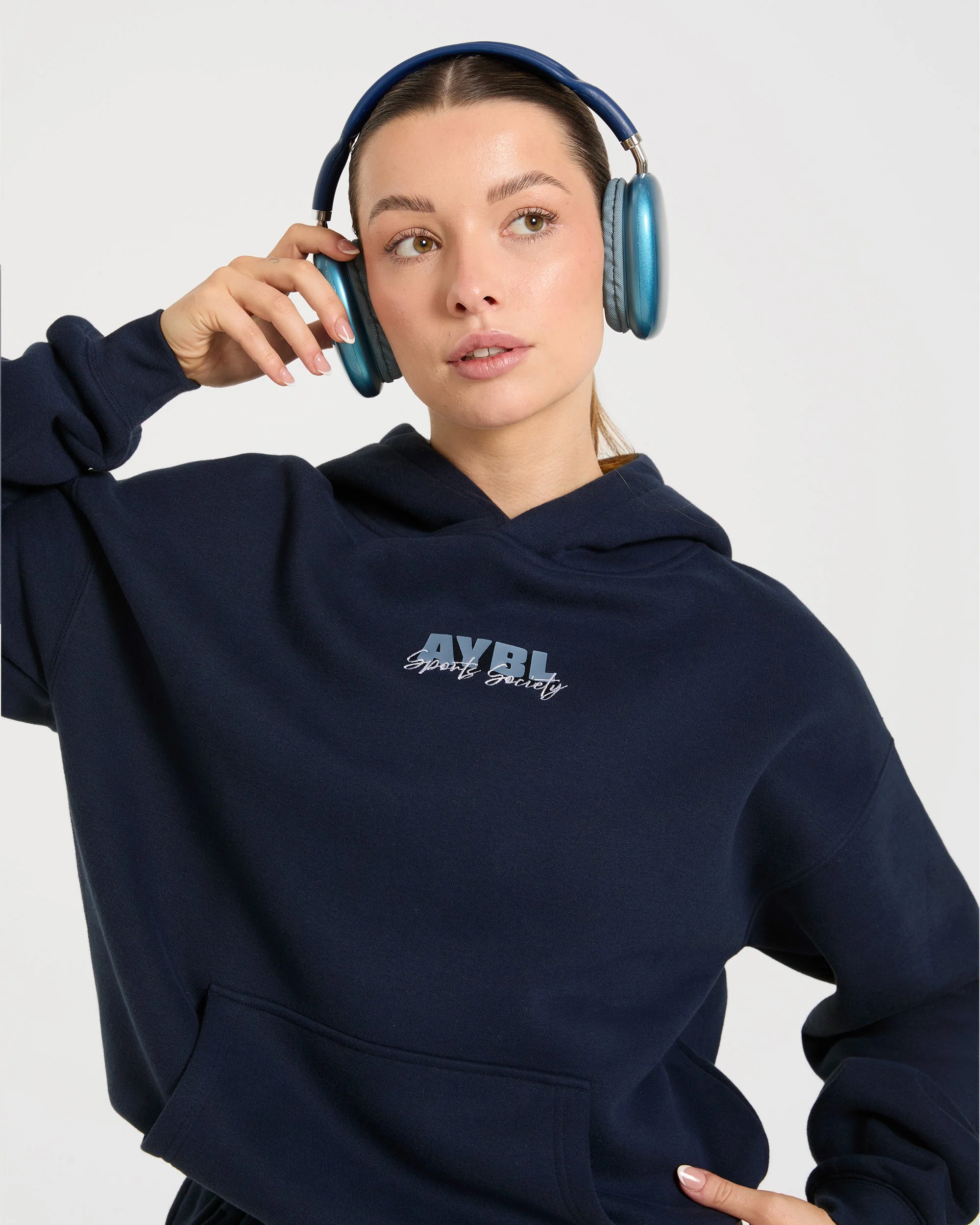 Sports Society Oversized Hoodie - Navy - Image 8