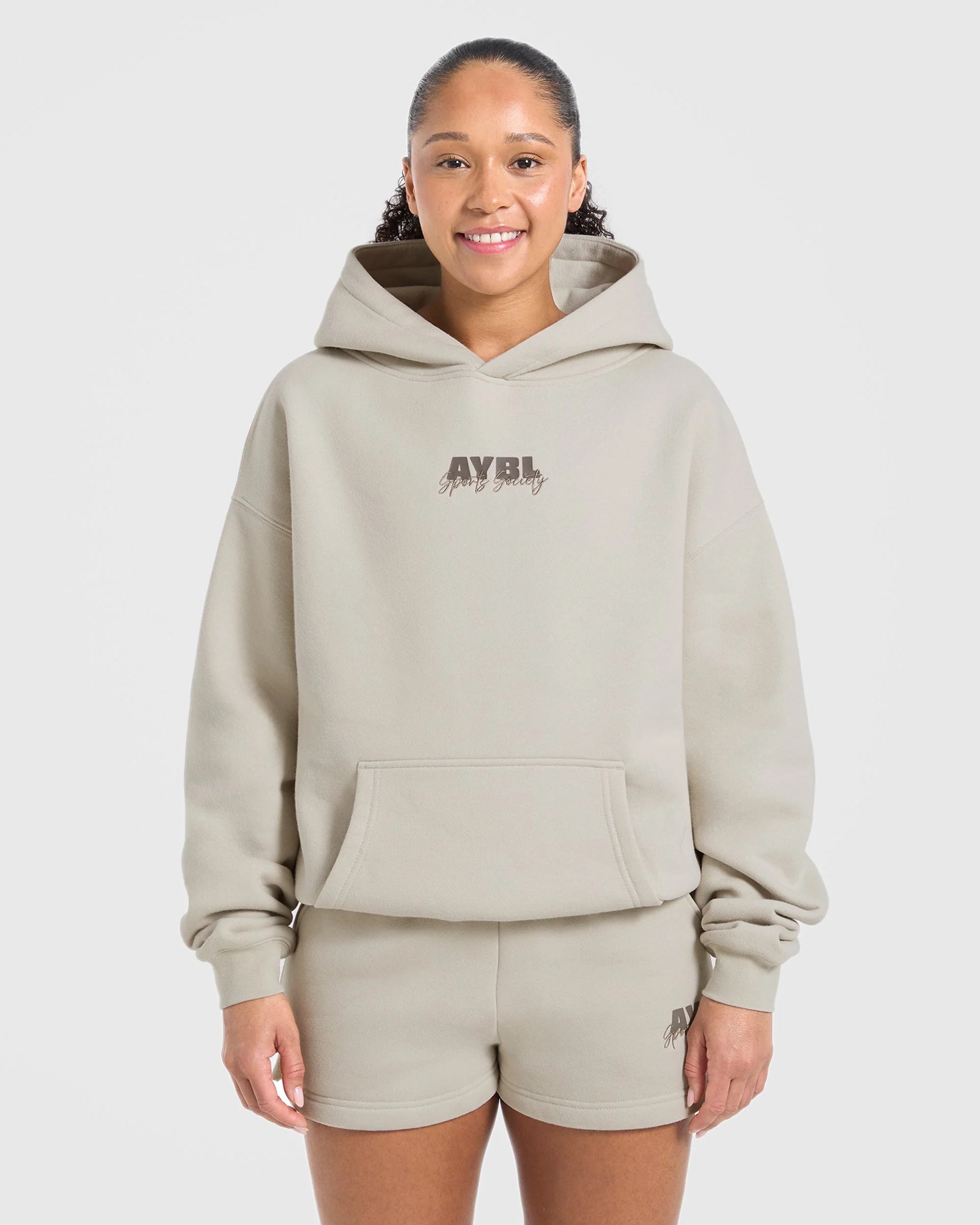 Sports Society Oversized Hoodie - Sand - Image 2