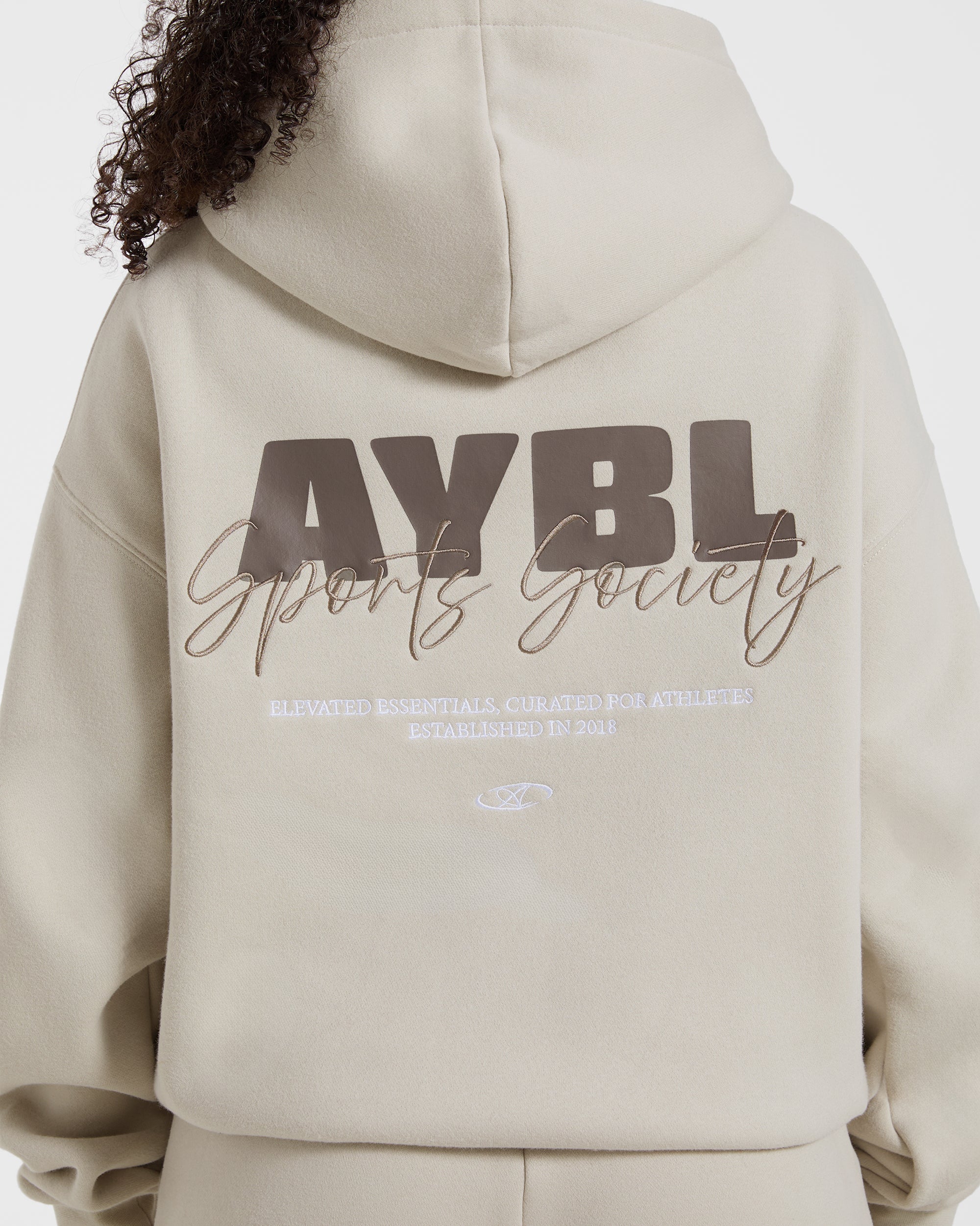 Sports Society Oversized Hoodie - Sand - Image 6