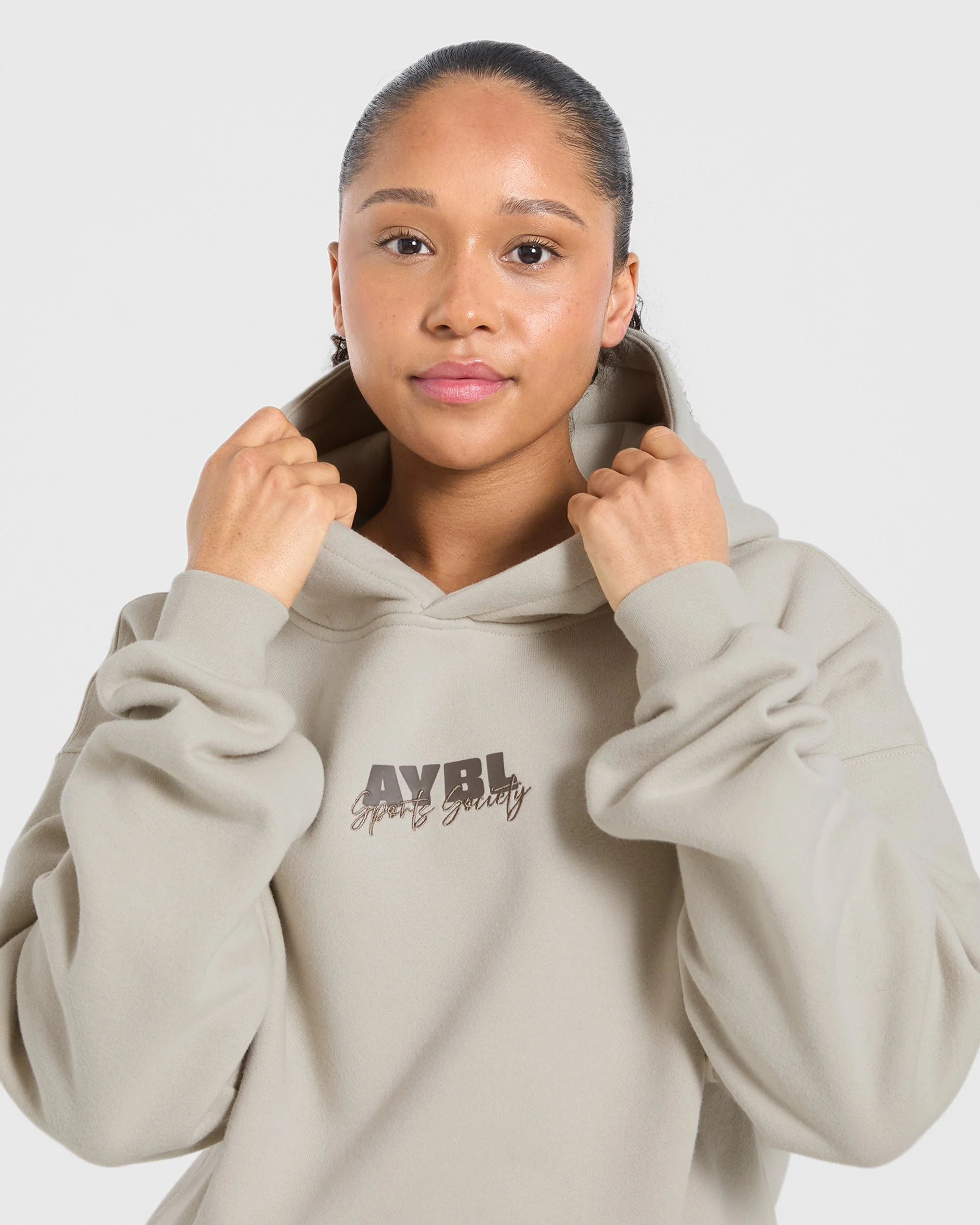 Sports Society Oversized Hoodie - Sand - Image 8