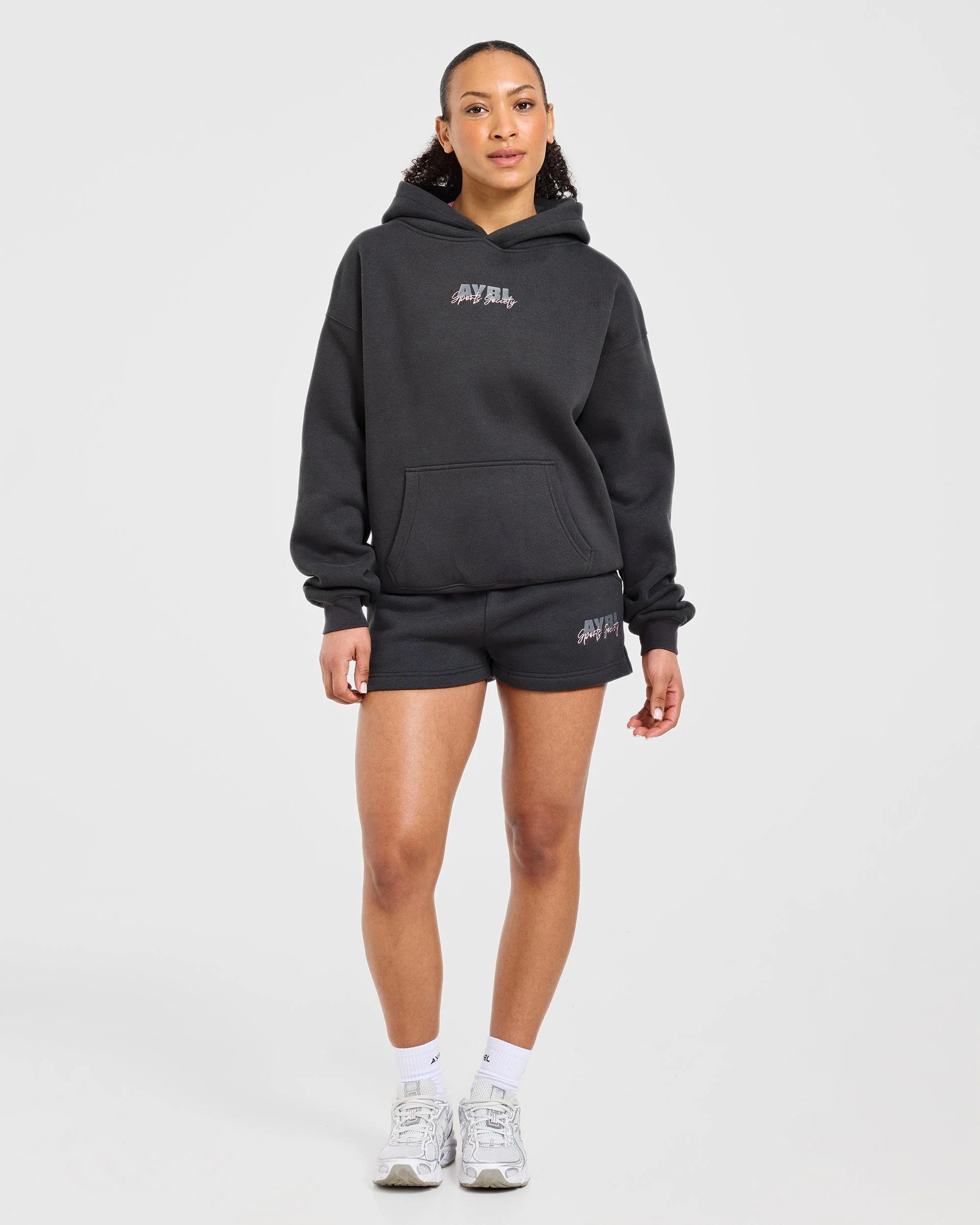 Sports Society Oversized Shorts - Charcoal - Image 3