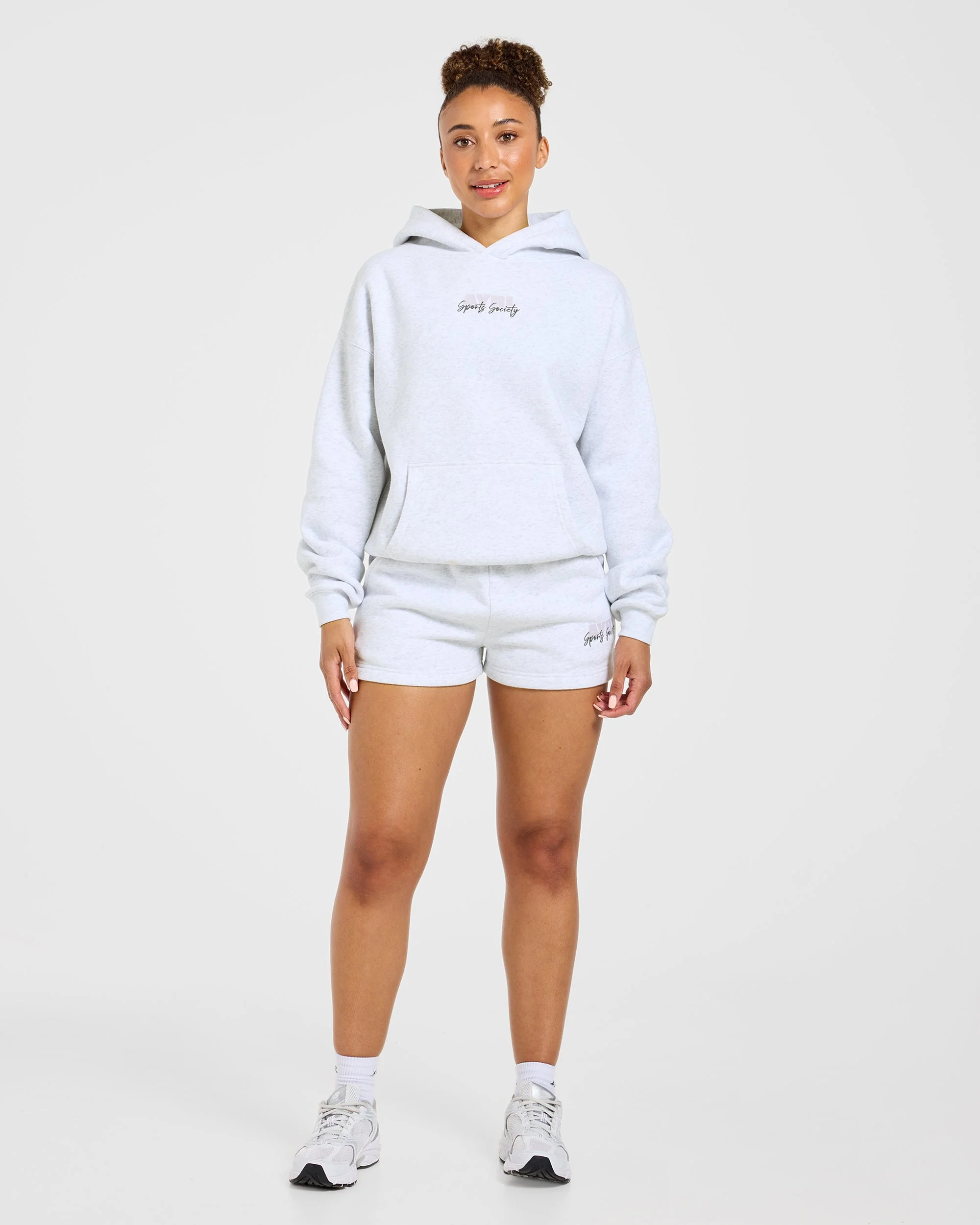Sports Society Oversized Shorts - Heather Grey - Image 3