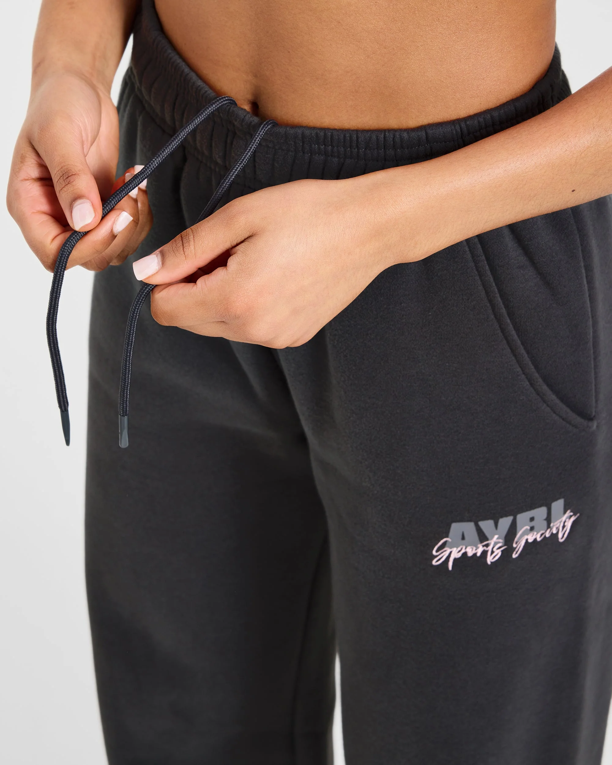 Sports Society Oversized Straight Leg Joggers - Charcoal - Image 5