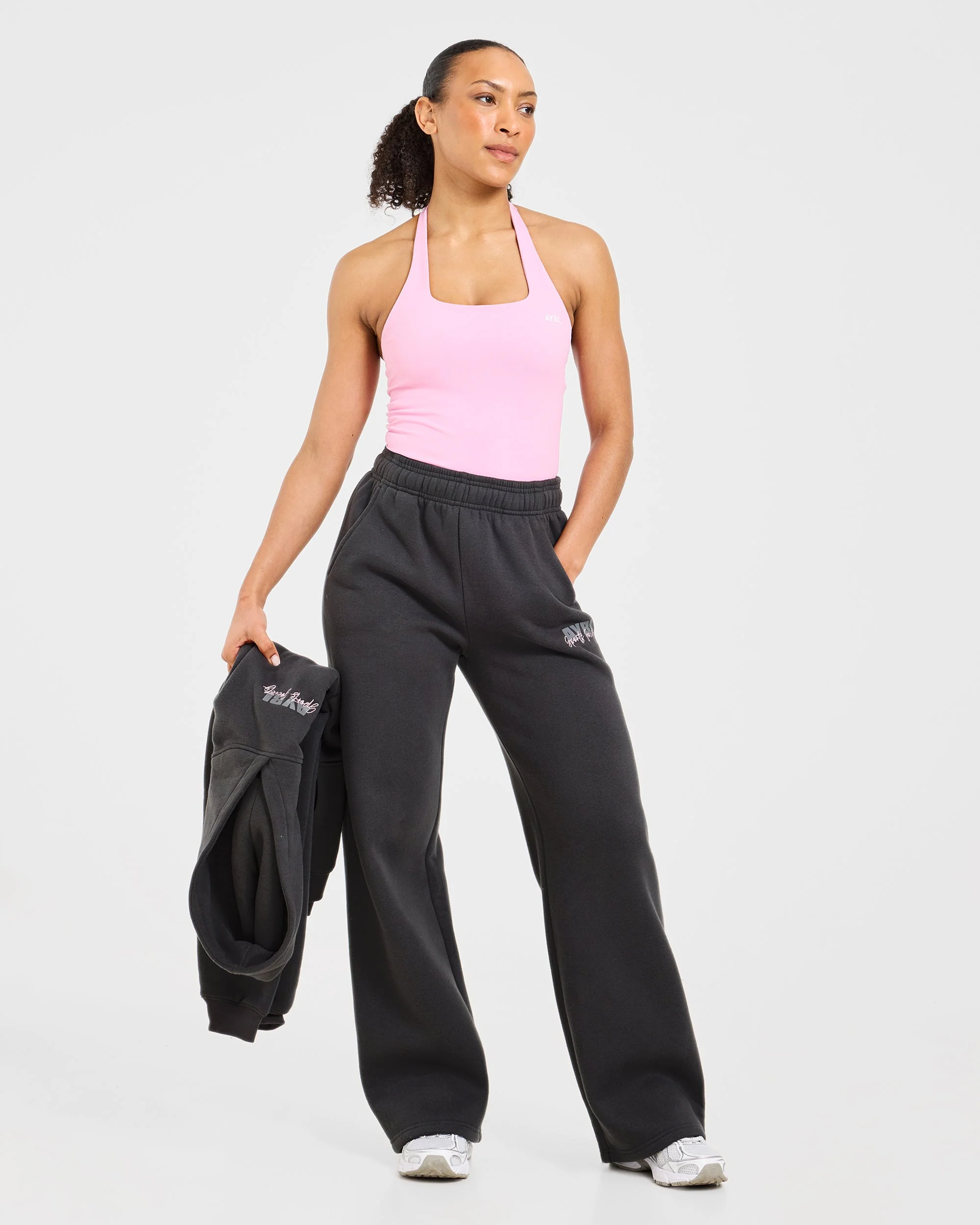 Sports Society Oversized Straight Leg Joggers - Charcoal - Image 7