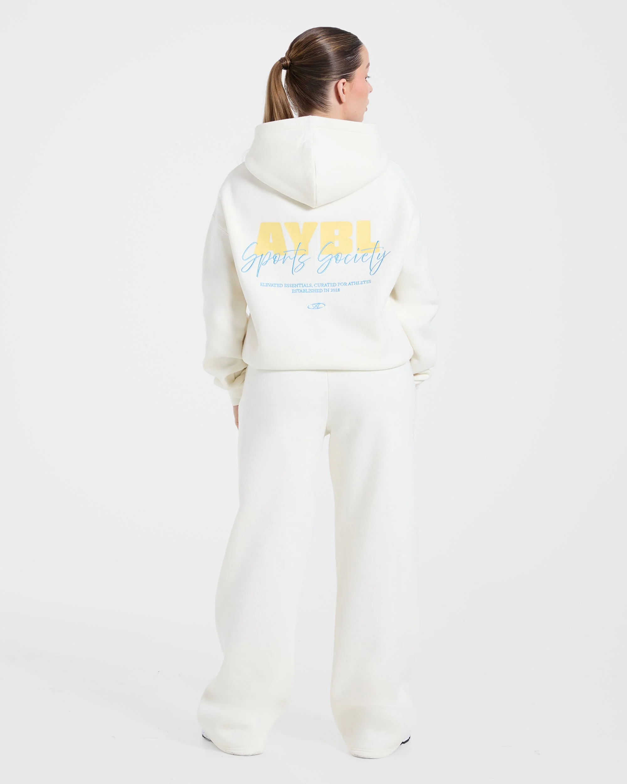 Sports Society Oversized Straight Leg Joggers - Off White - Image 4