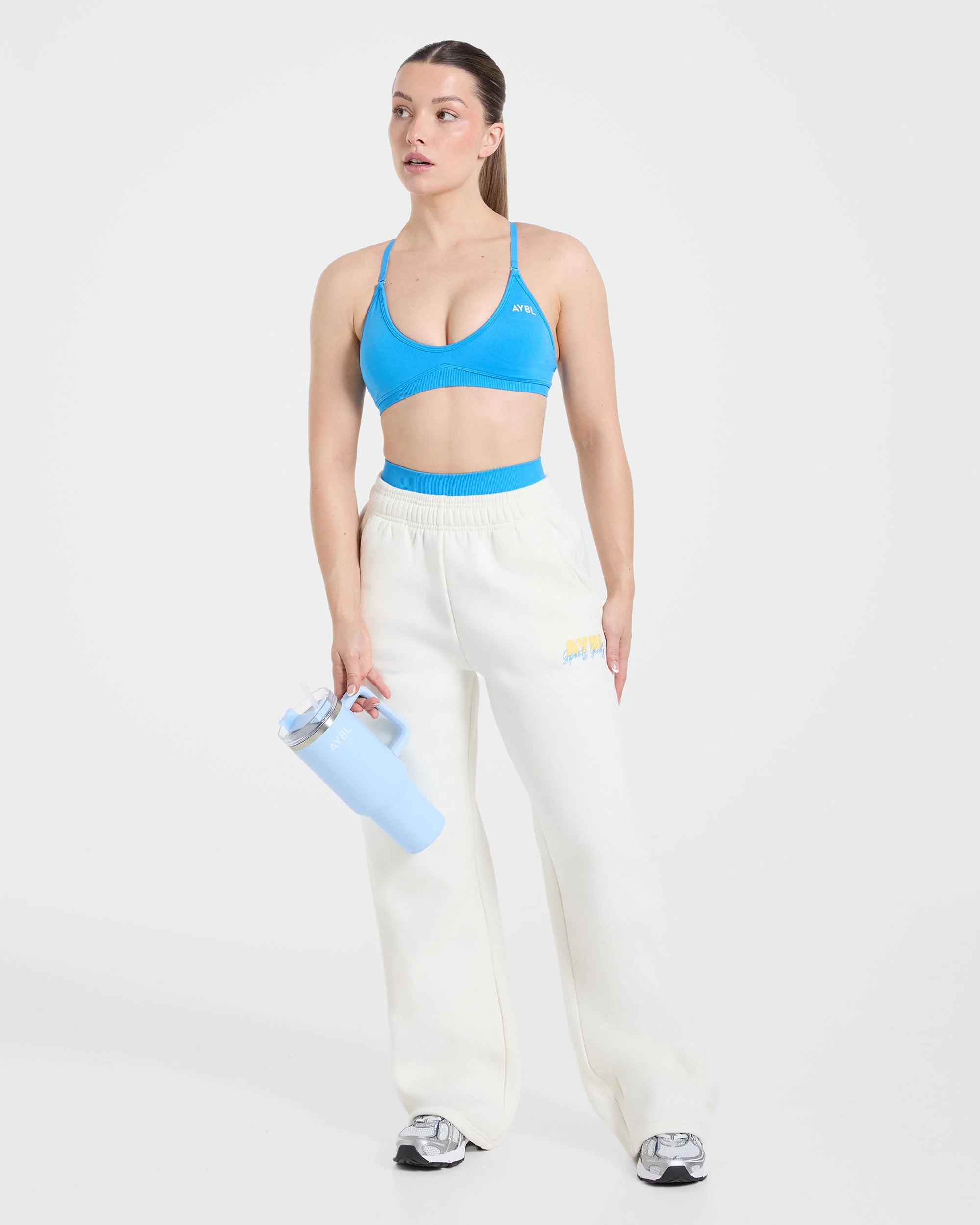 Sports Society Oversized Straight Leg Joggers - Off White - Image 8