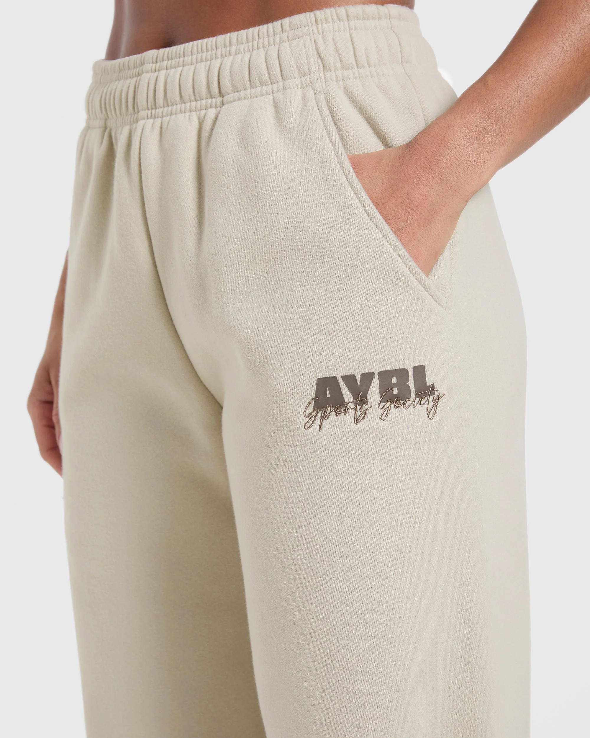 Sports Society Oversized Straight Leg Joggers - Sand - Image 6