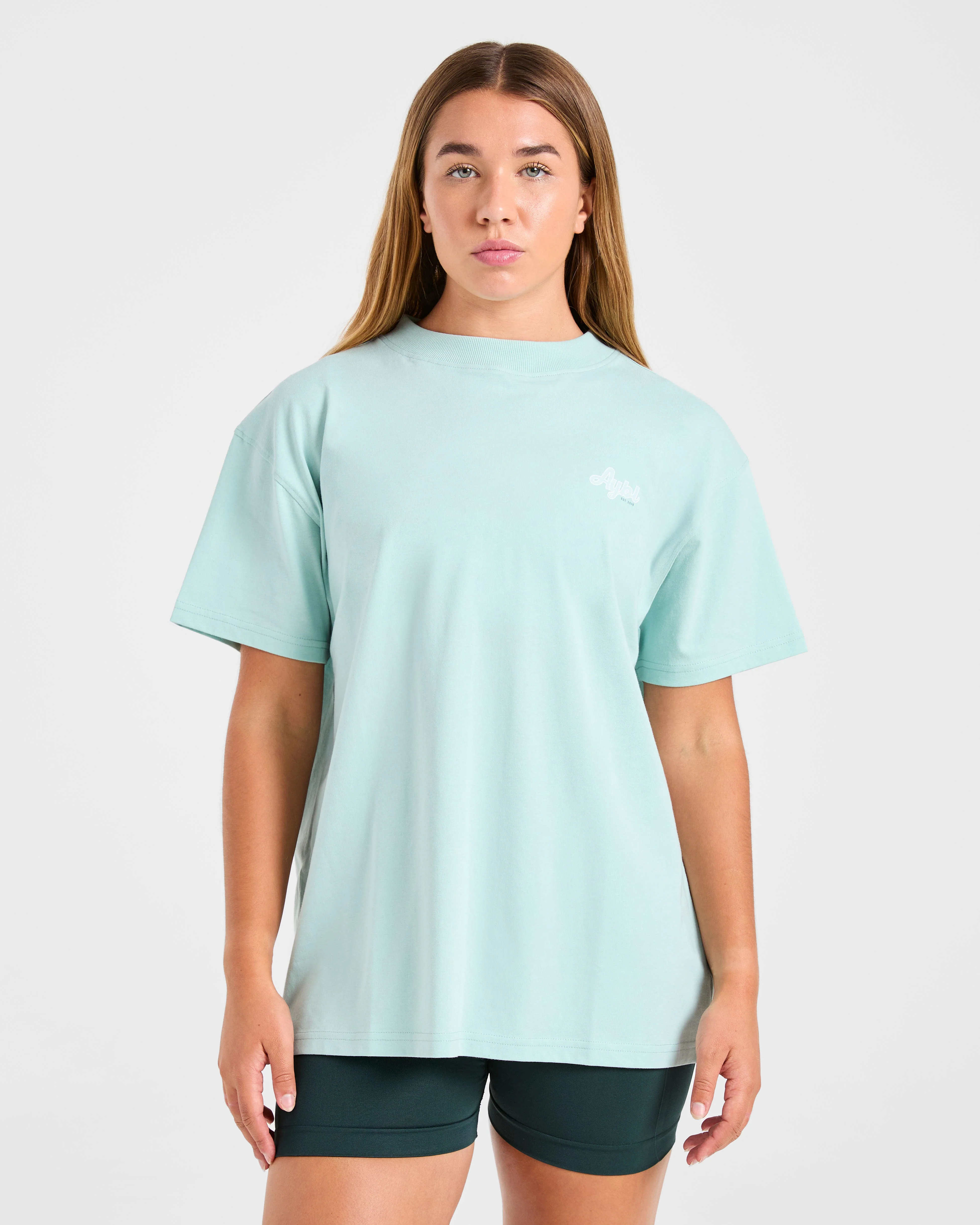 Sports Wellness Oversized T Shirt - Aqua Green - Image 2