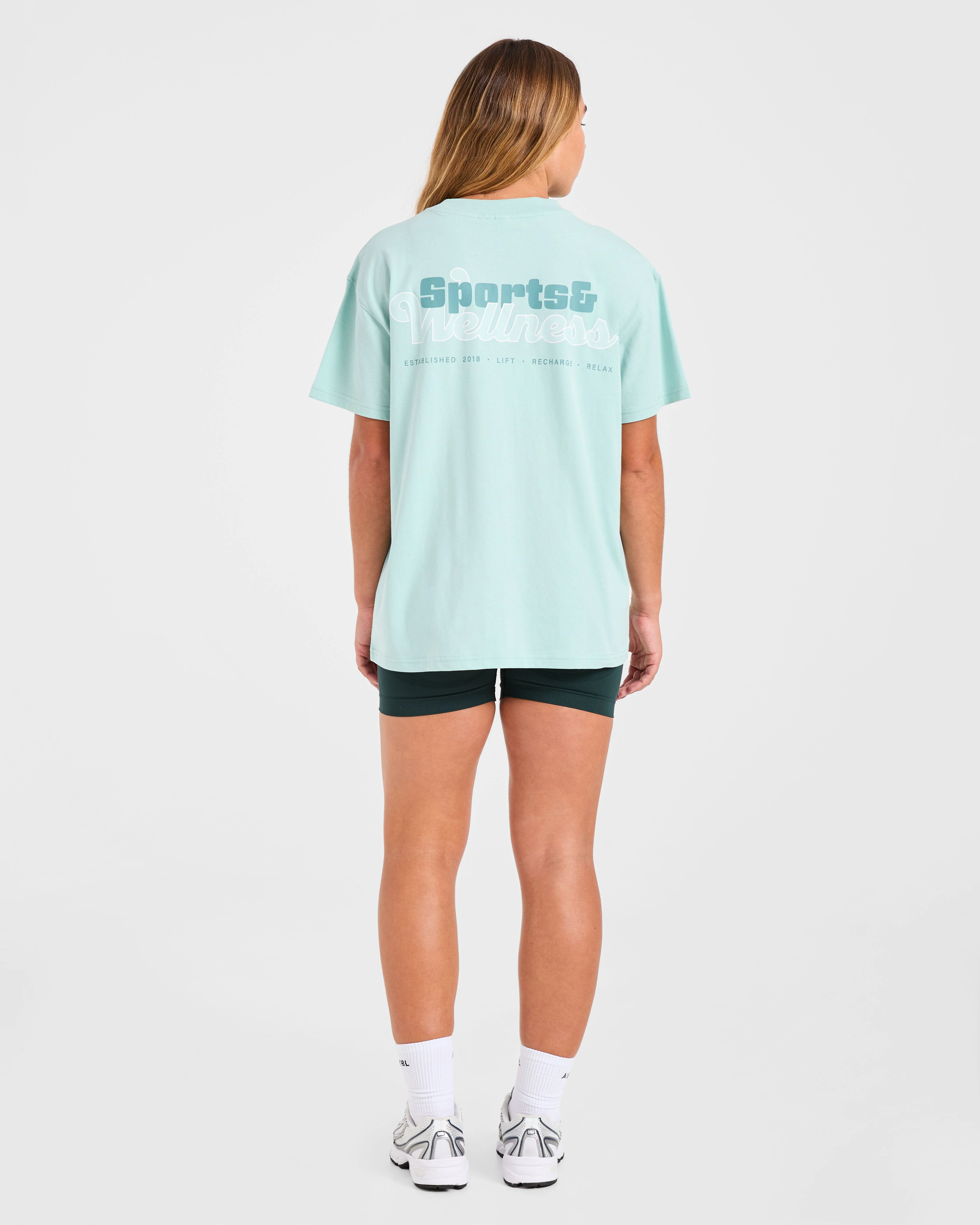Sports Wellness Oversized T Shirt - Aqua Green - Image 4