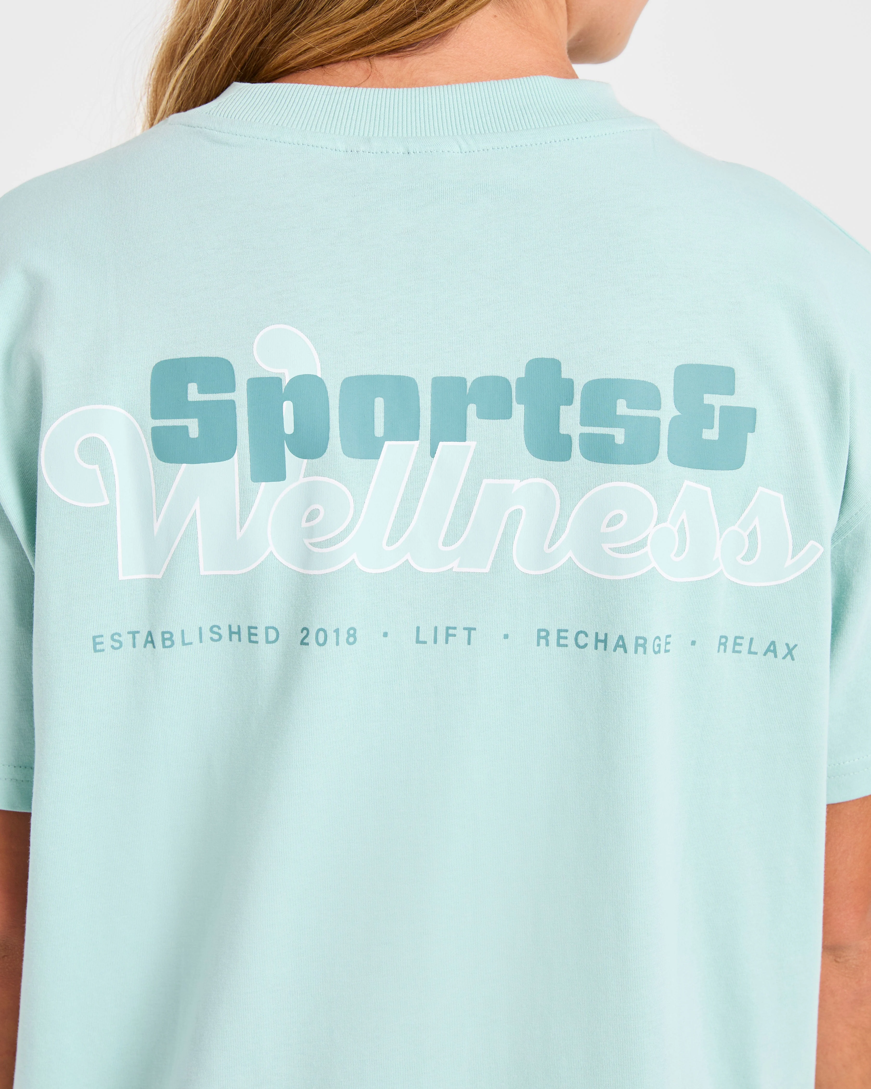 Sports Wellness Oversized T Shirt - Aqua Green - Image 5